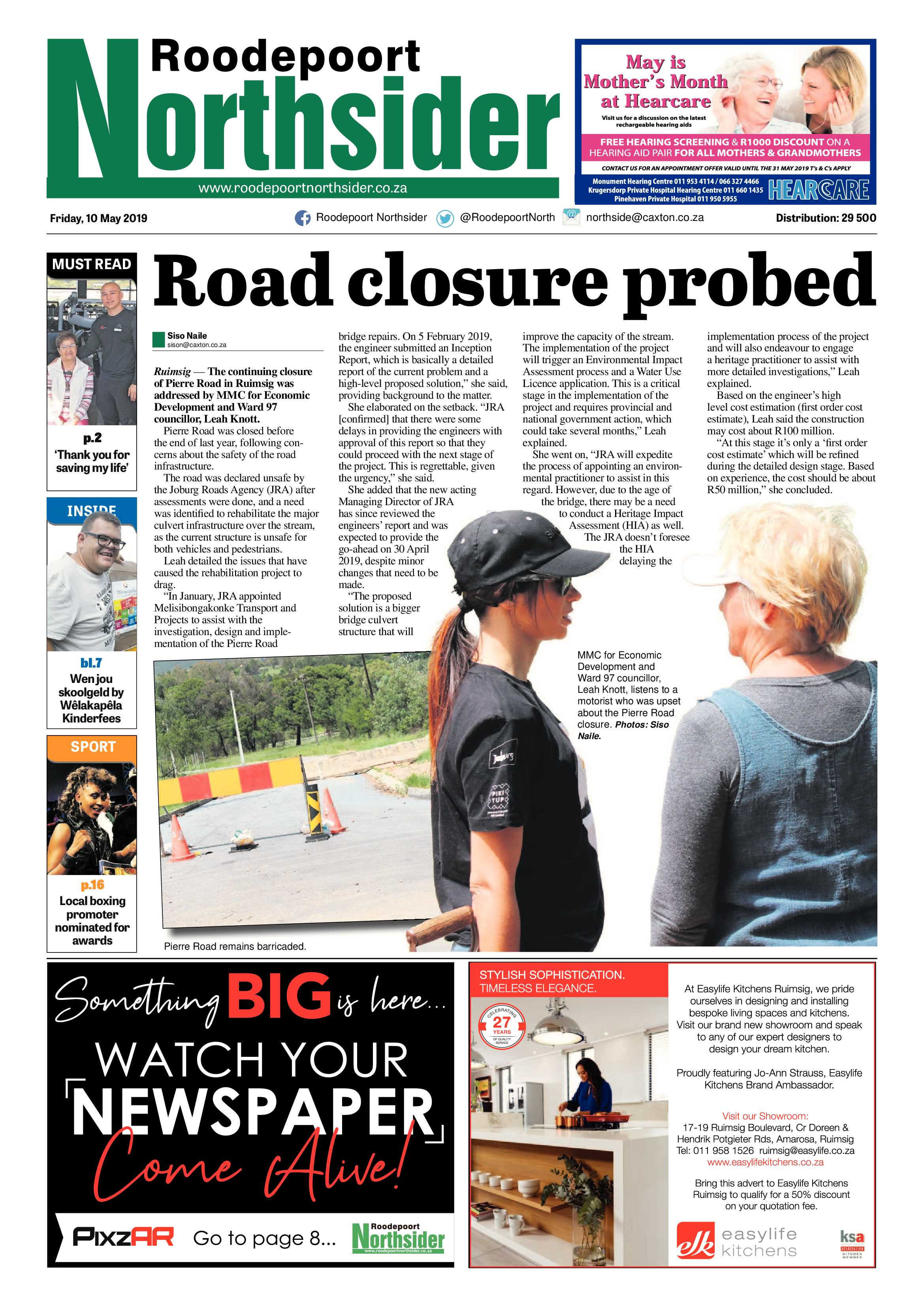 Roodepoort Northsider 10 May 2019 page 1