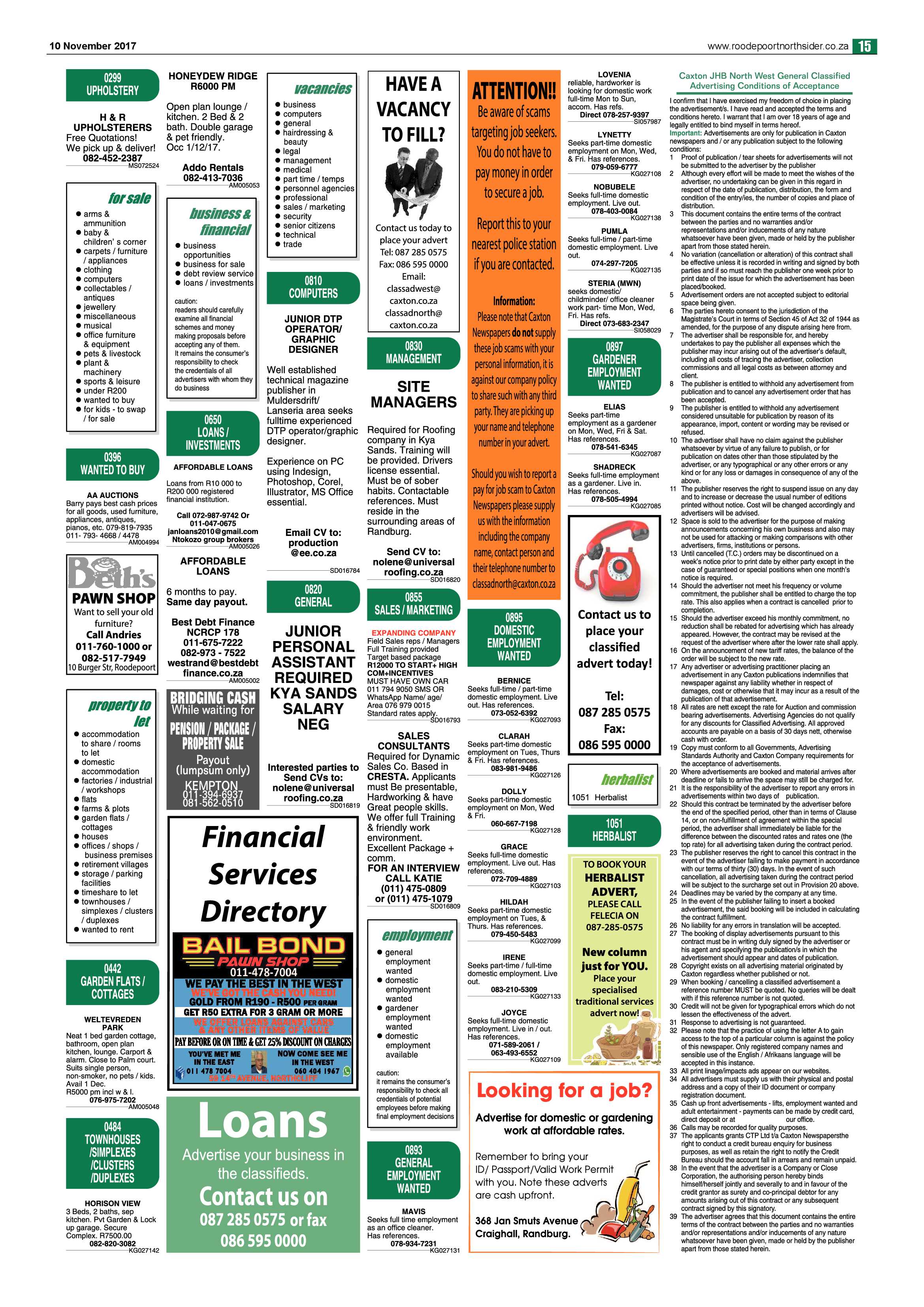 Roodepoort Northsider 10 November 2017 page 15