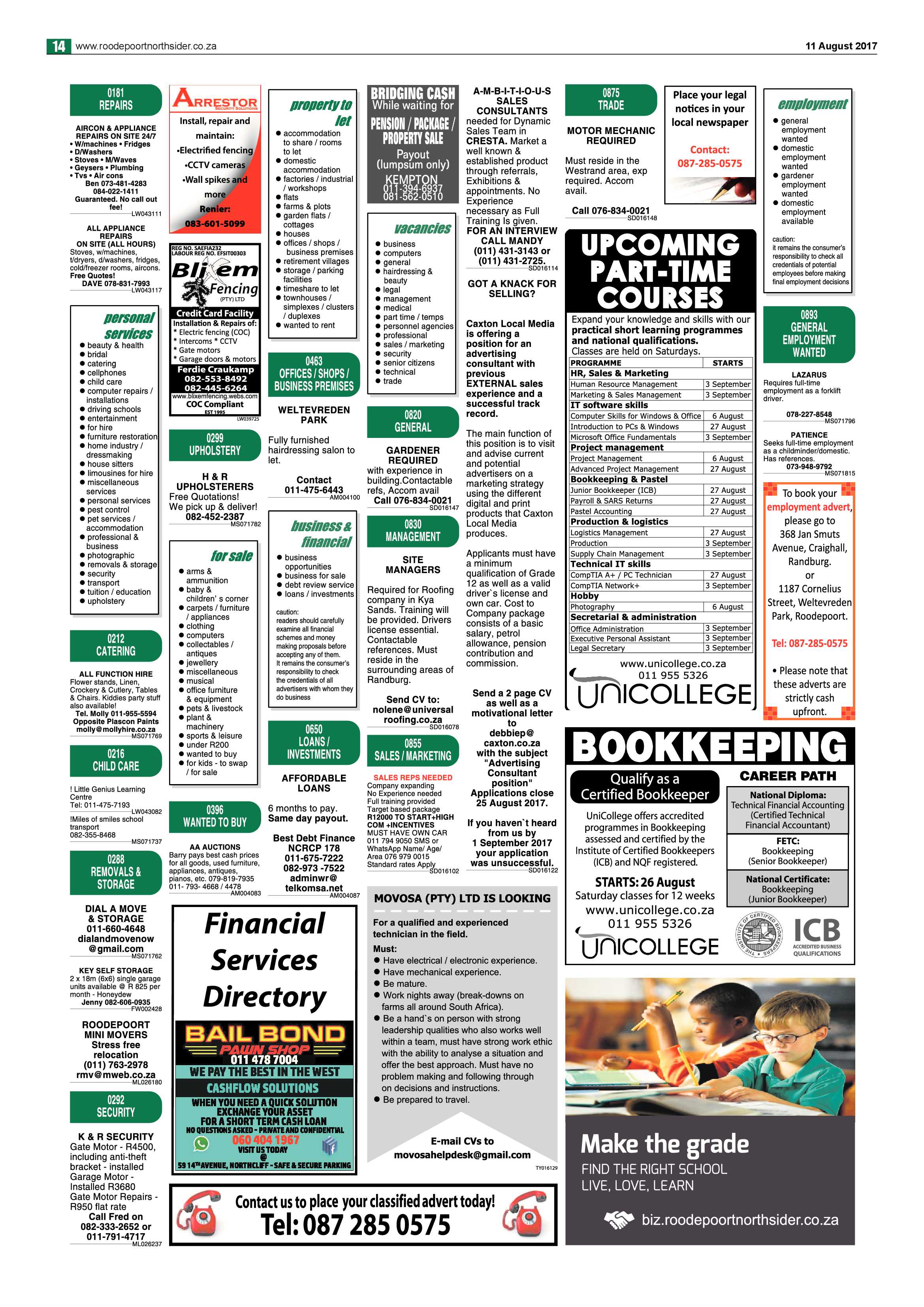 Roodepoort Northsider 11  August 2017 page 14