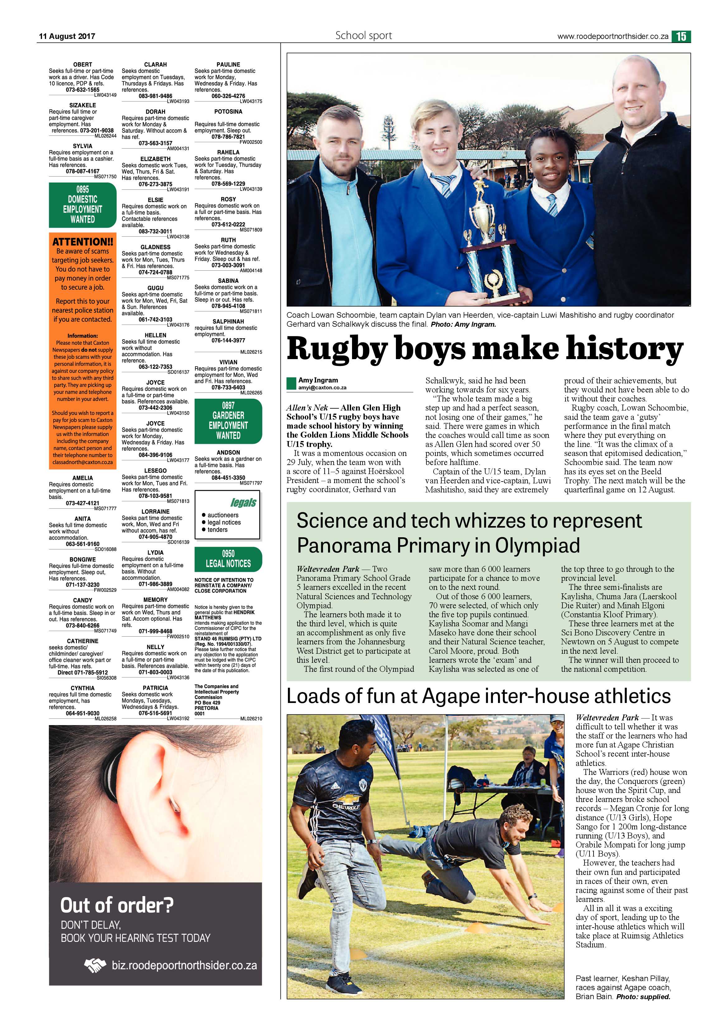 Roodepoort Northsider 11  August 2017 page 15