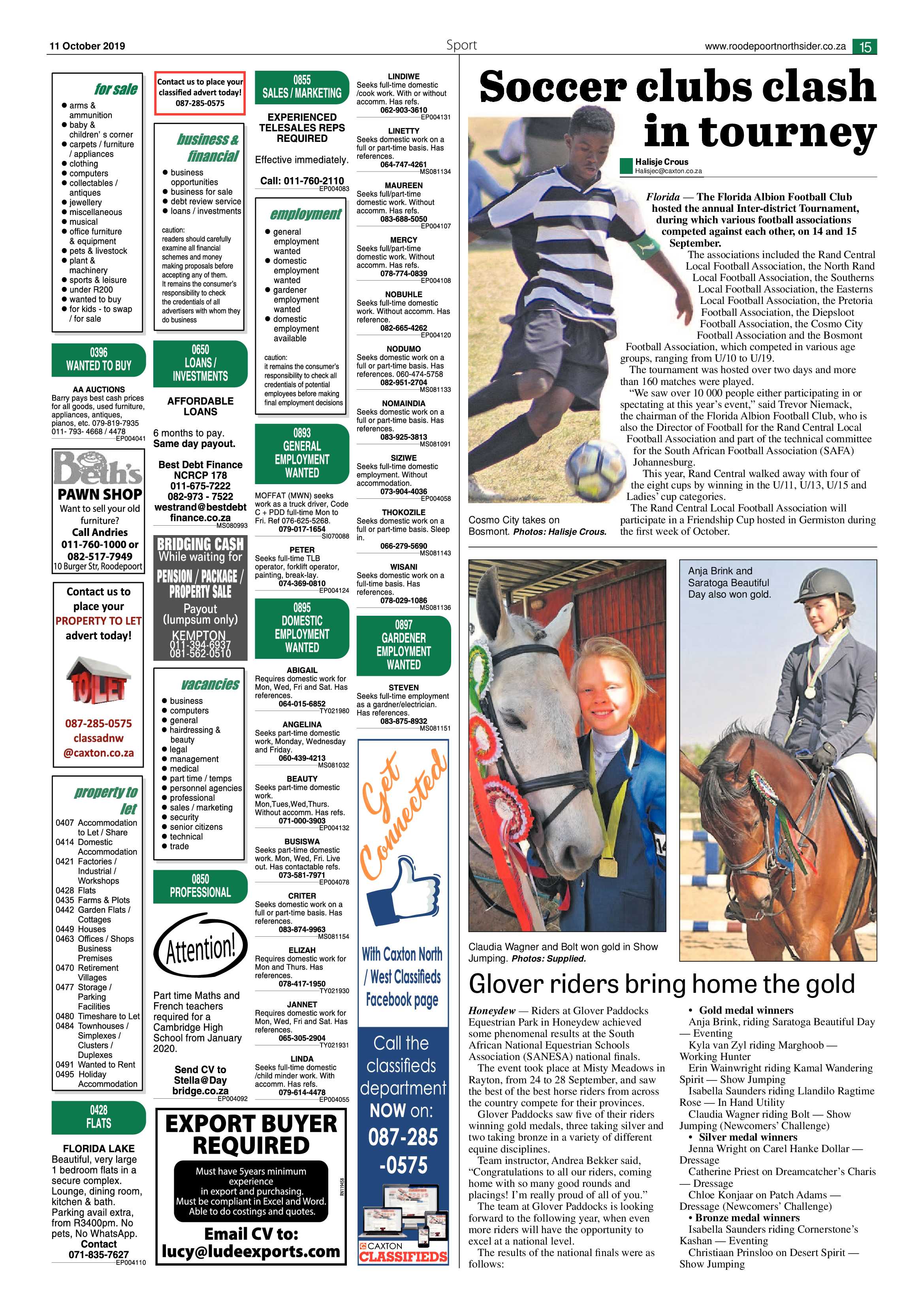 Roodepoort Northsider 11 October 2019 page 15