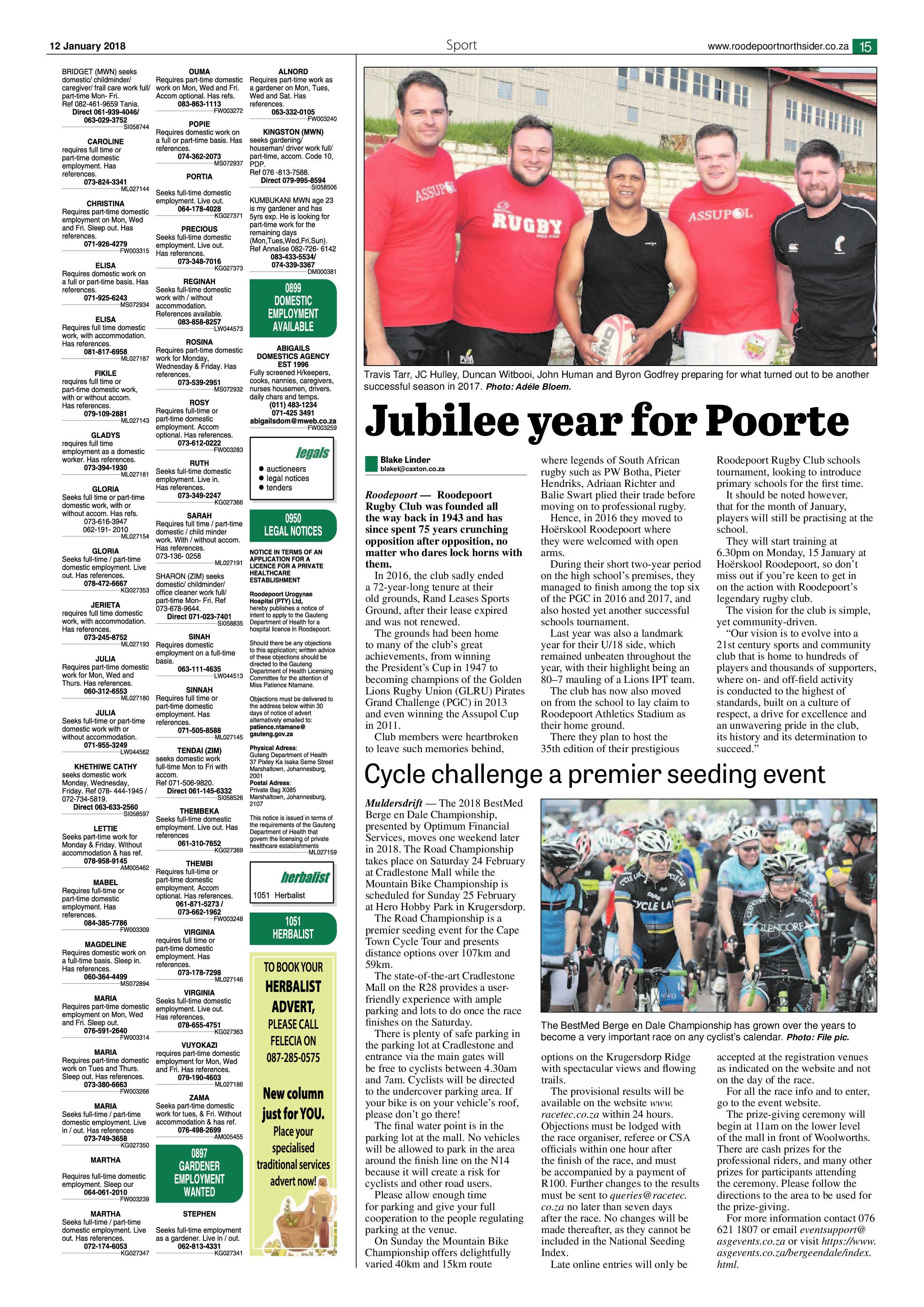 Roodepoort Northsider 12 January 2018 page 15