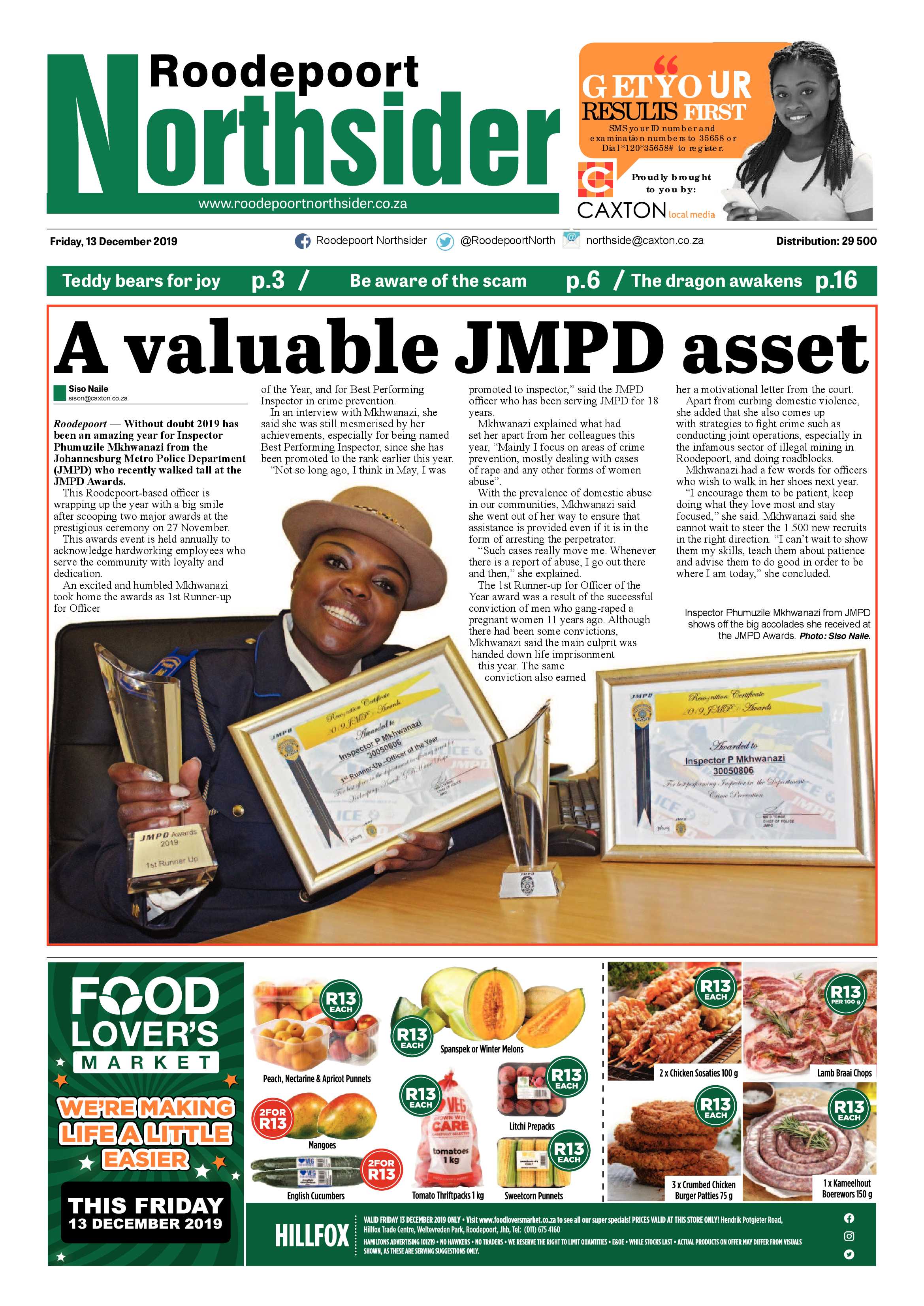 Roodepoort Northsider 13 December 2019 page 1