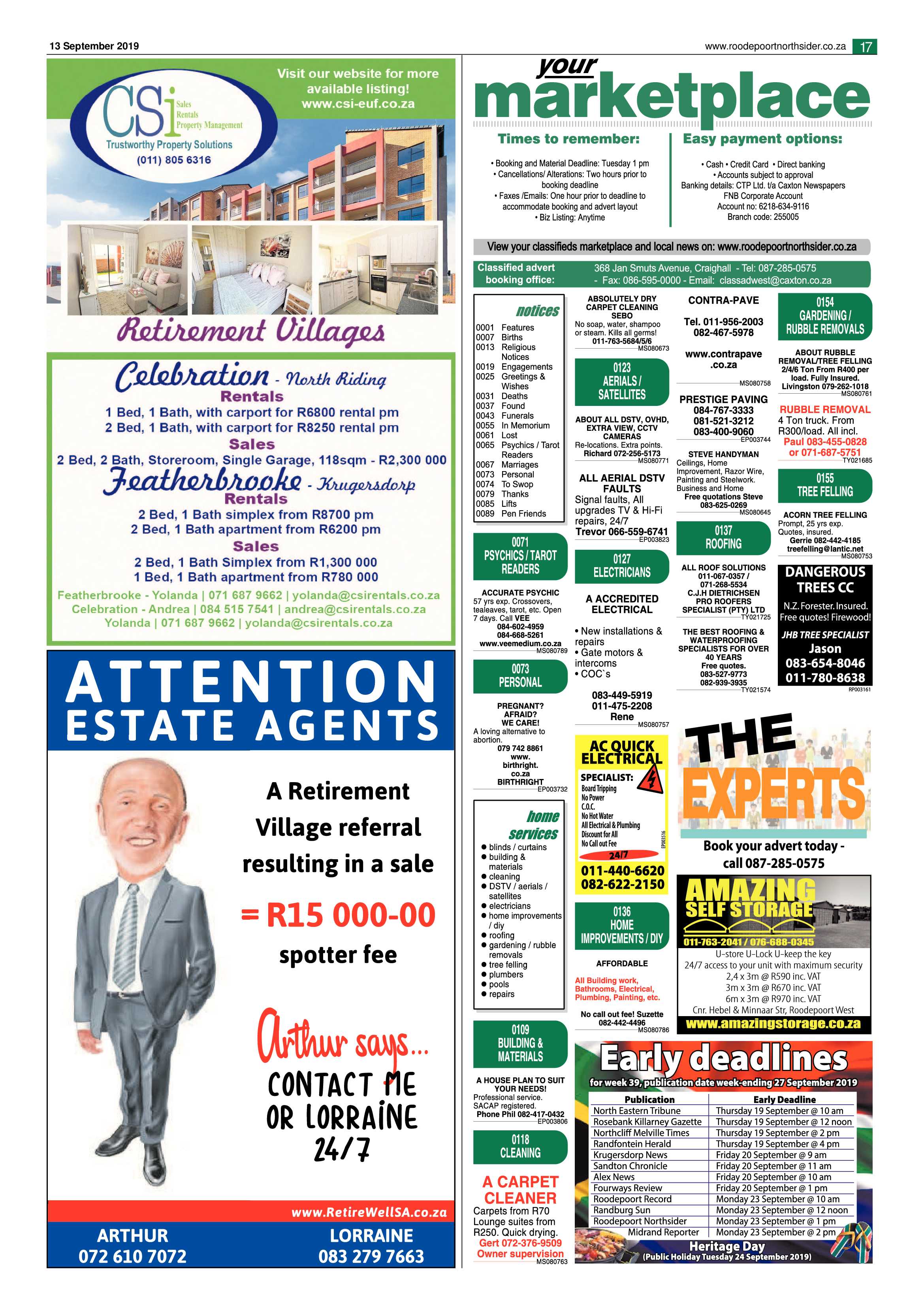 Roodepoort Northsider 13 September 2019 page 17