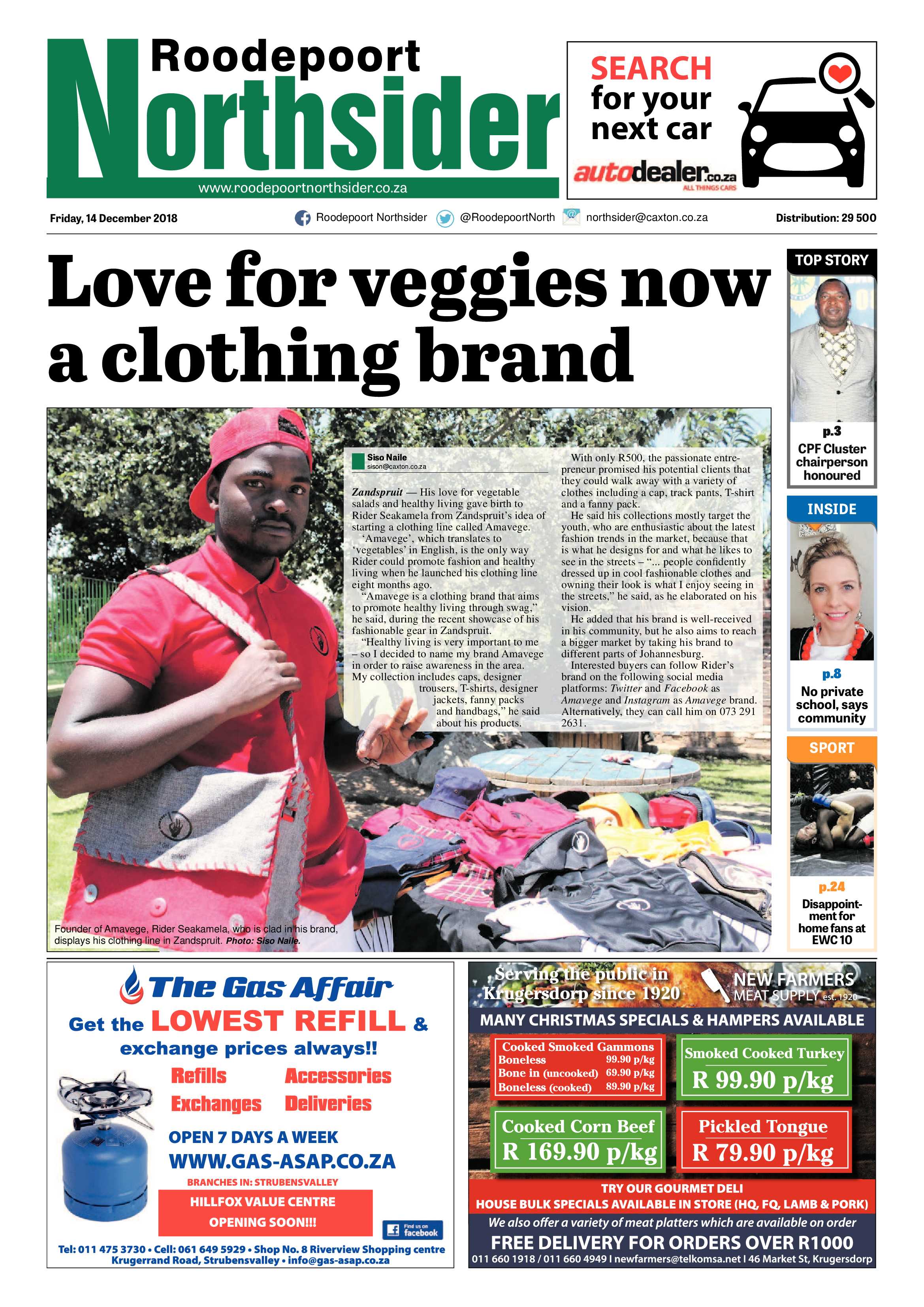 Roodepoort Northsider 14 December 2018 page 1