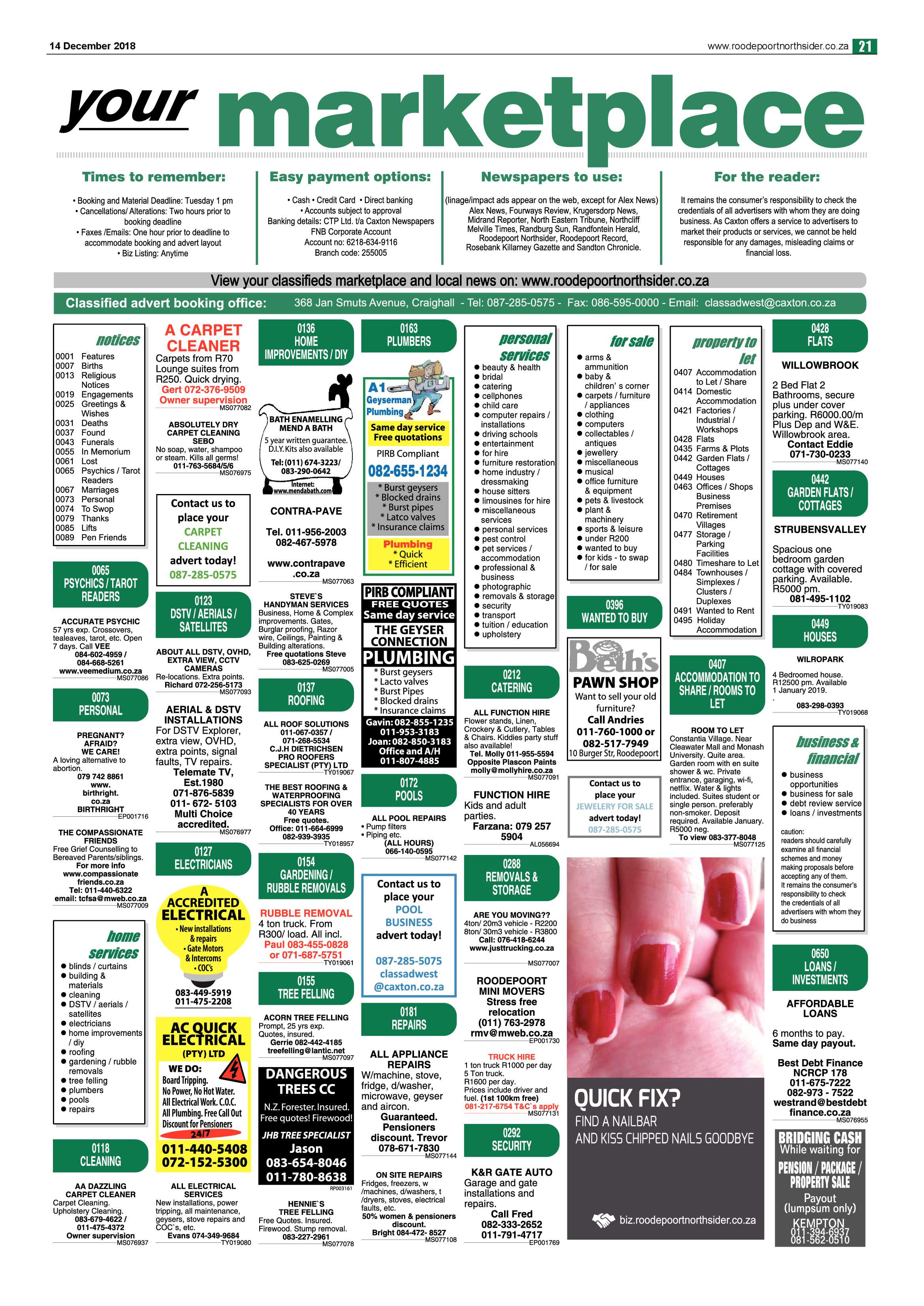 Roodepoort Northsider 14 December 2018 page 21