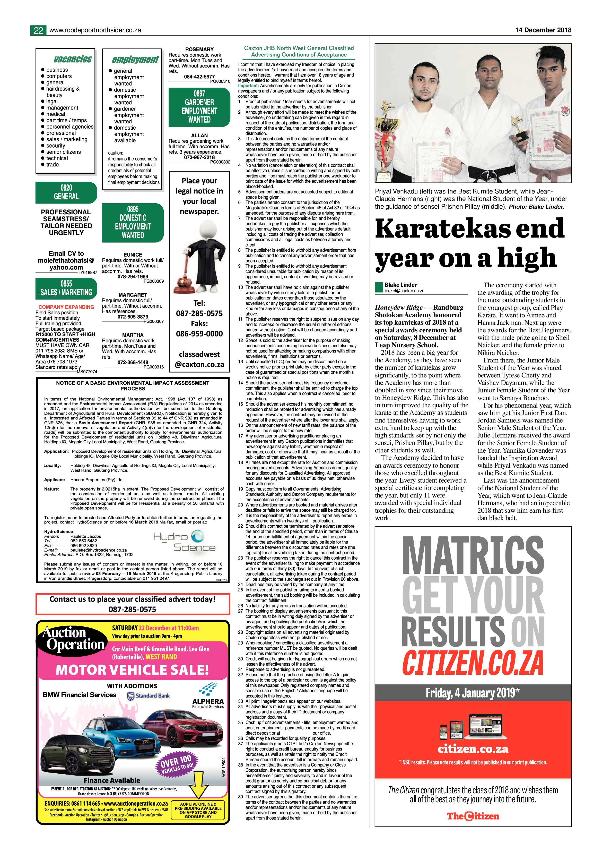 Roodepoort Northsider 14 December 2018 page 22