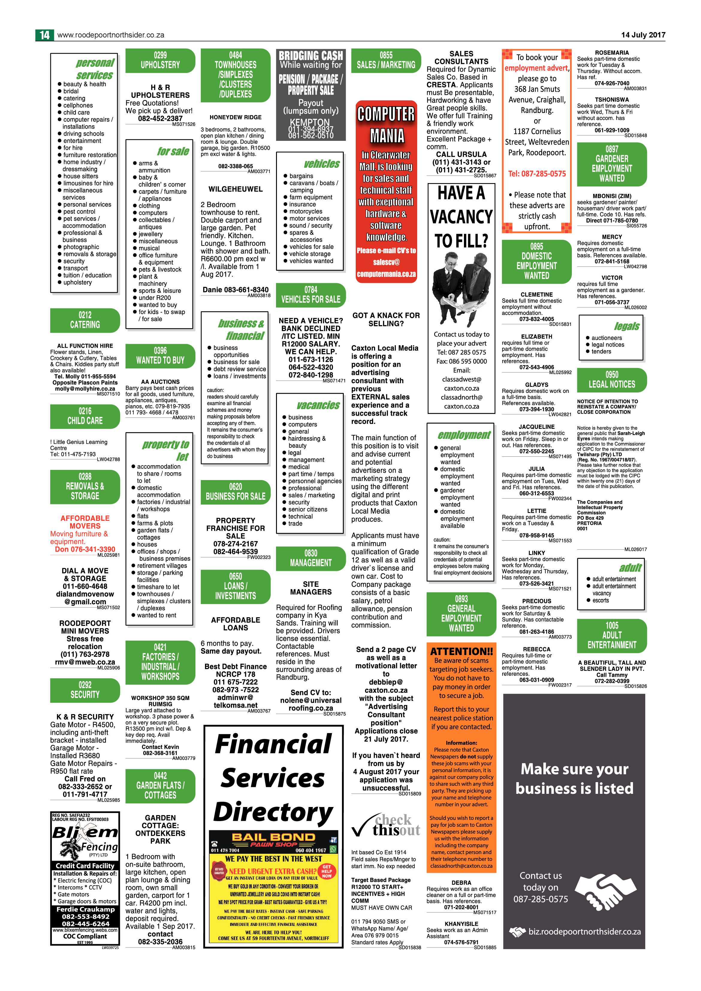 Roodepoort Northsider 14 July 2017 page 14