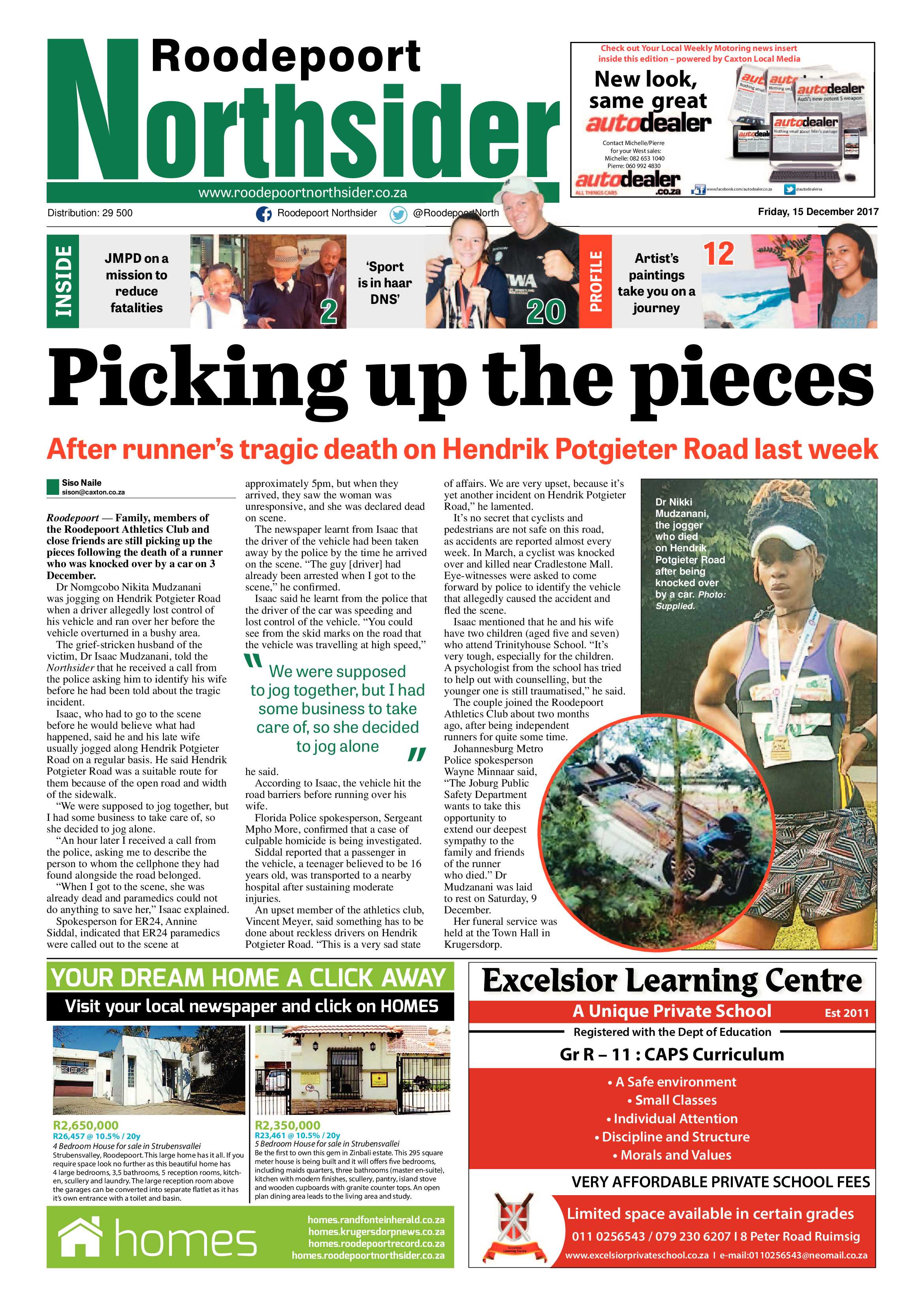 Roodepoort Northsider 15 December 2017 page 1