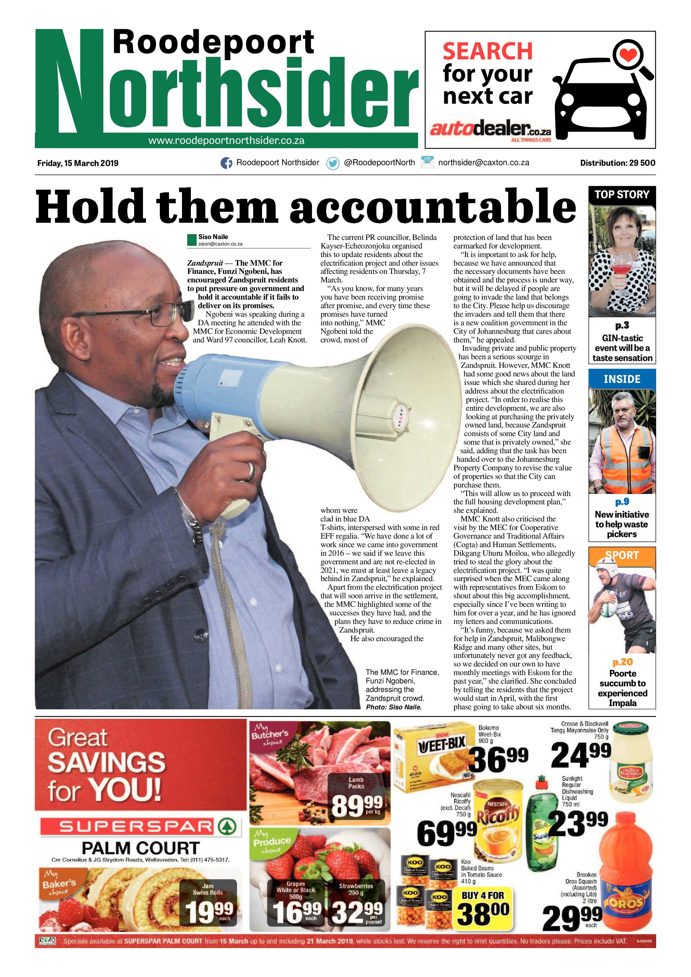 Roodepoort Northsider 15 March 2019 page 1