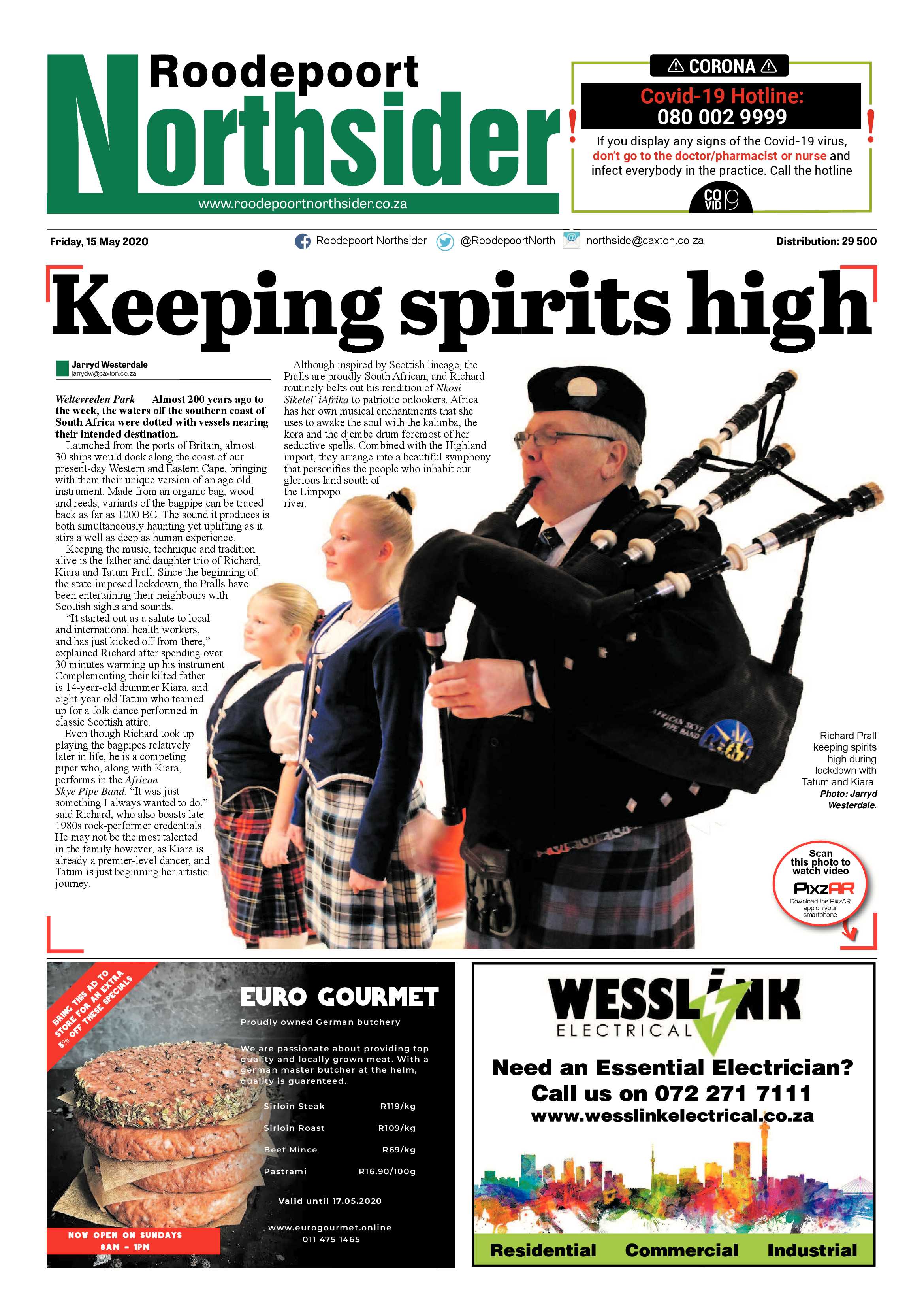 Roodepoort Northsider 15 May 2020 page 1