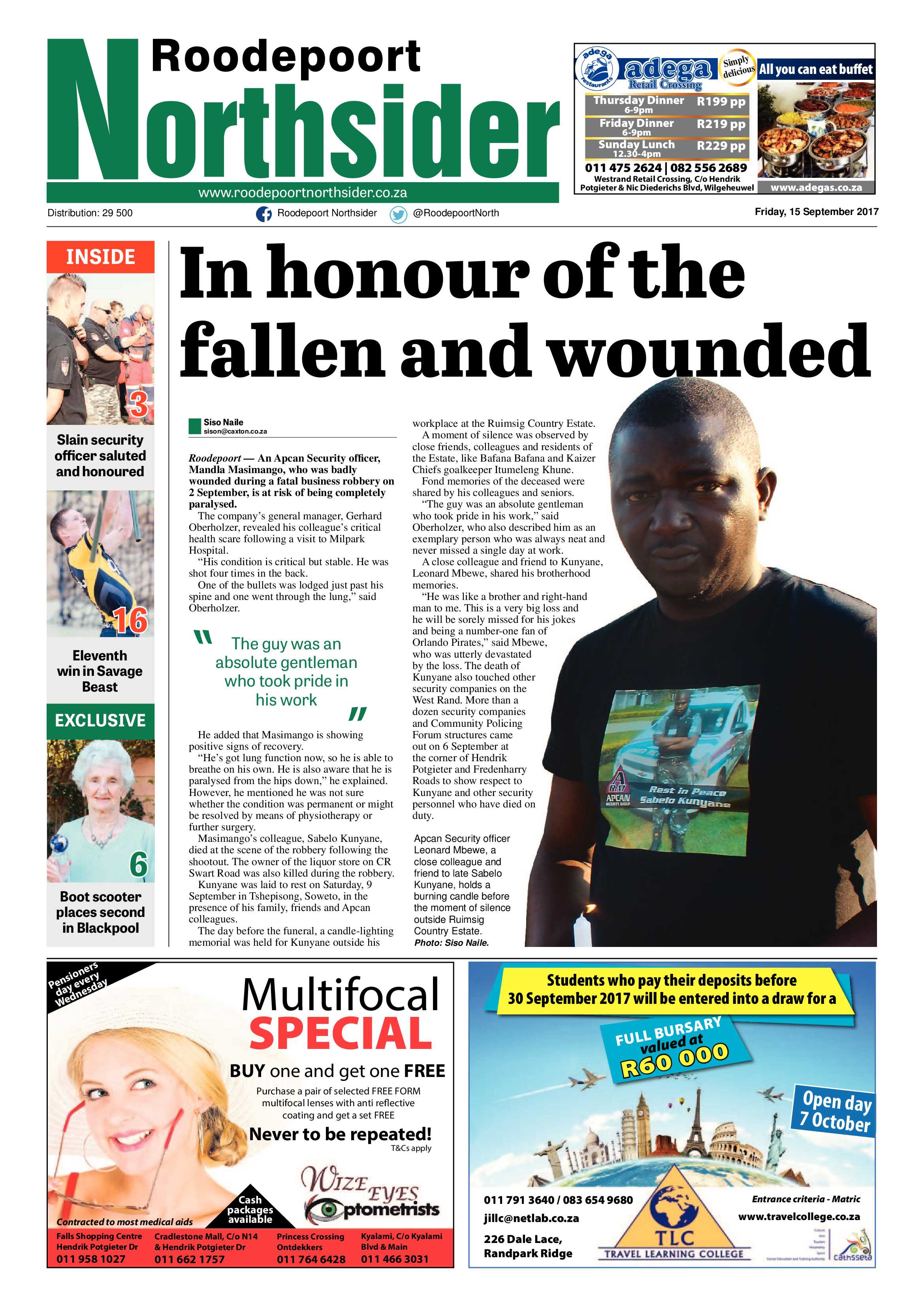 Roodepoort Northsider 15 September 2017 page 1