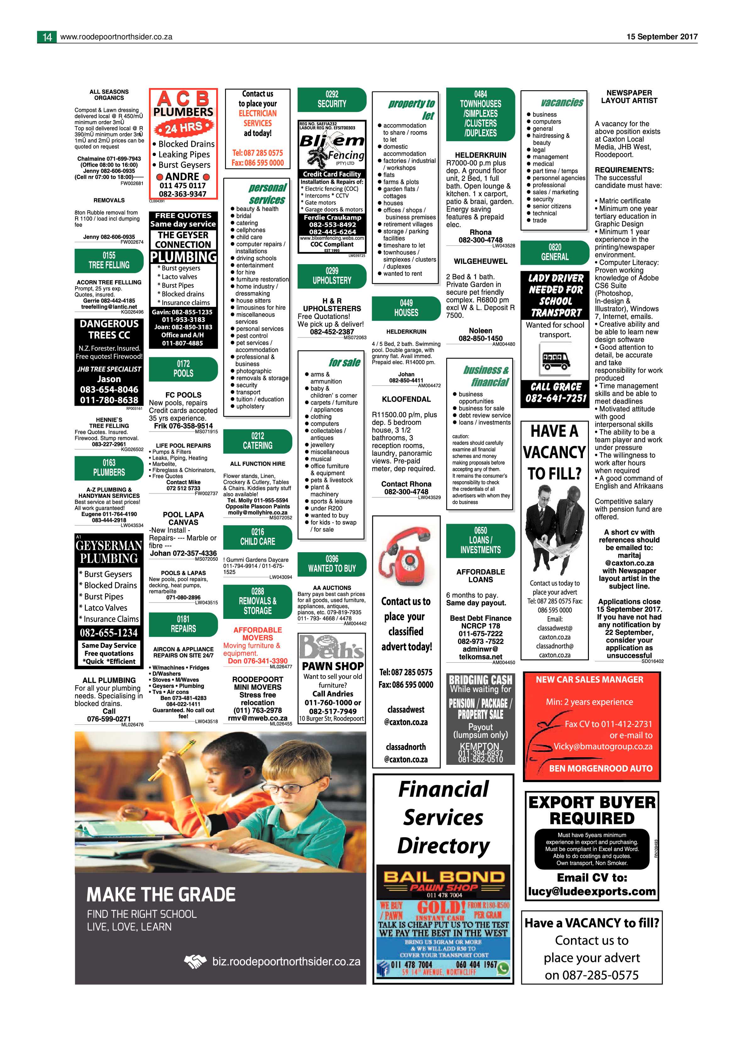 Roodepoort Northsider 15 September 2017 page 14