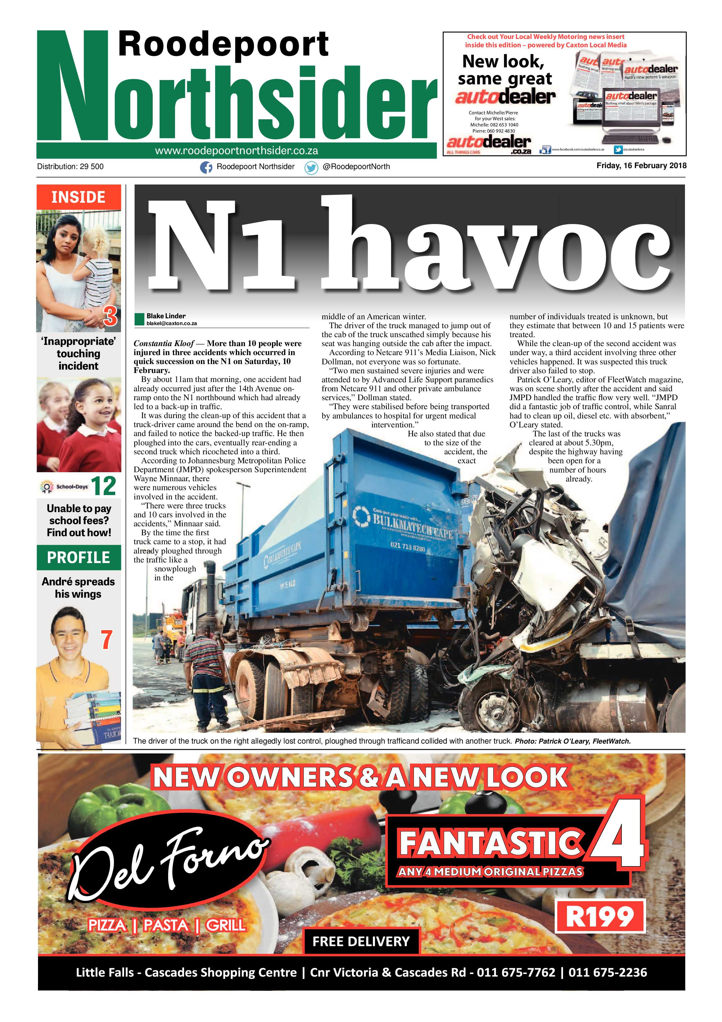 Roodepoort Northsider 16 February 2018 page 1