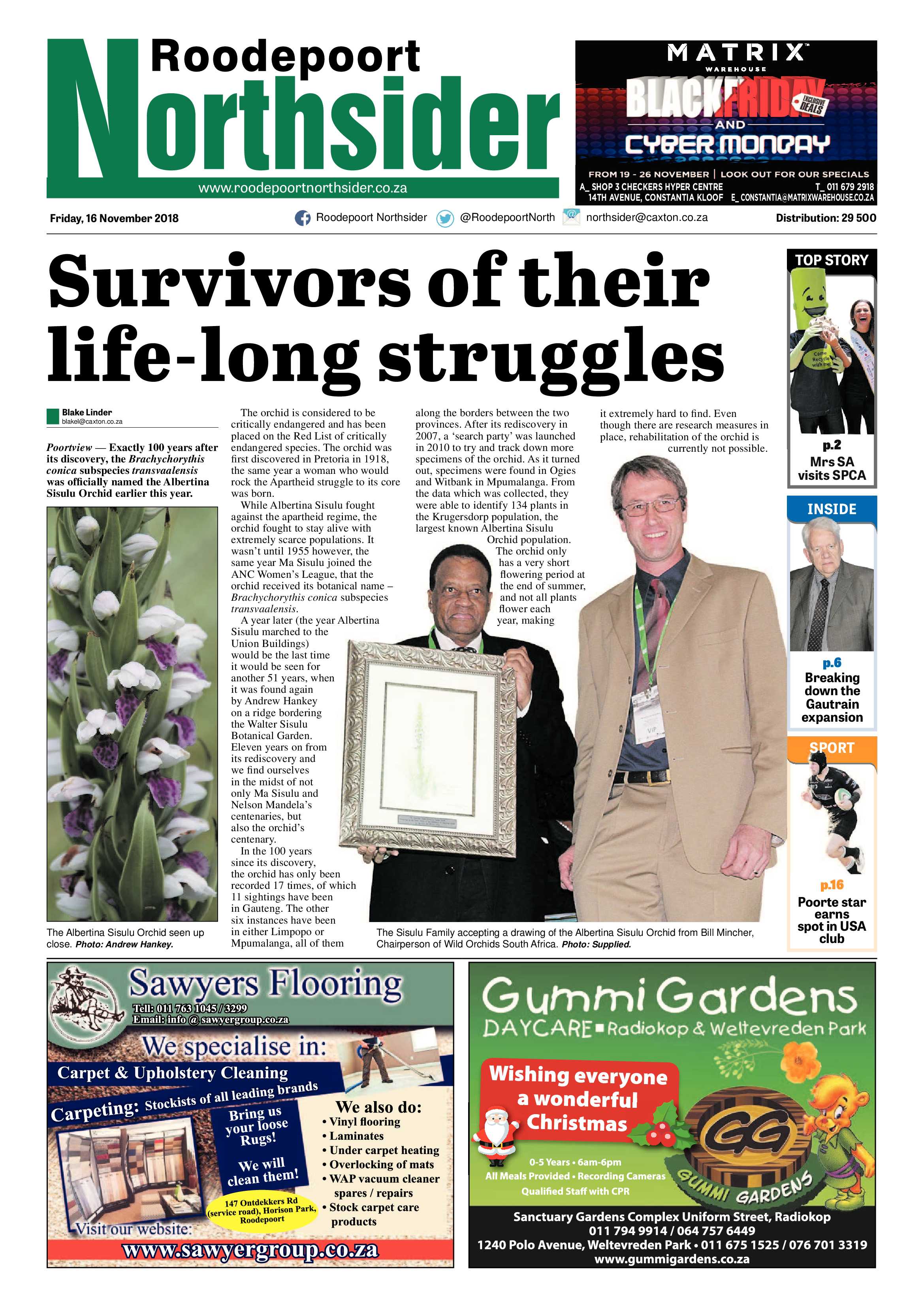 Roodepoort Northsider 16 November 2018 page 1