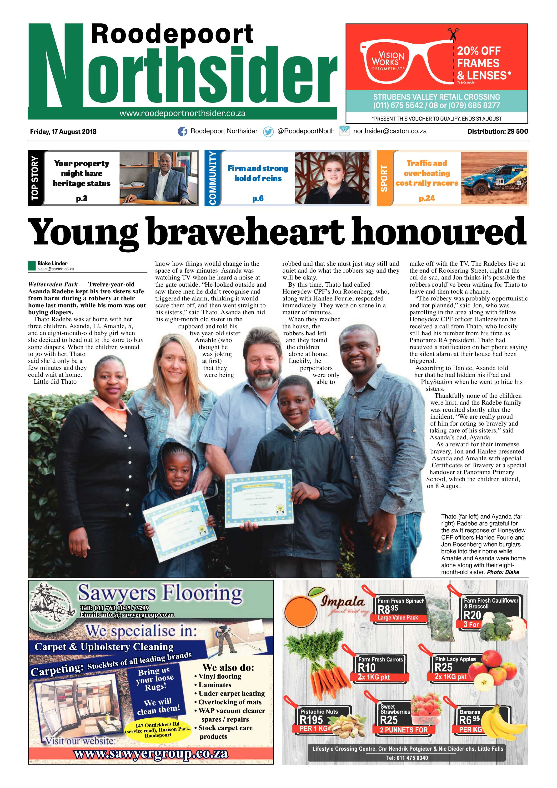 Roodepoort Northsider 17 August 2018 page 1