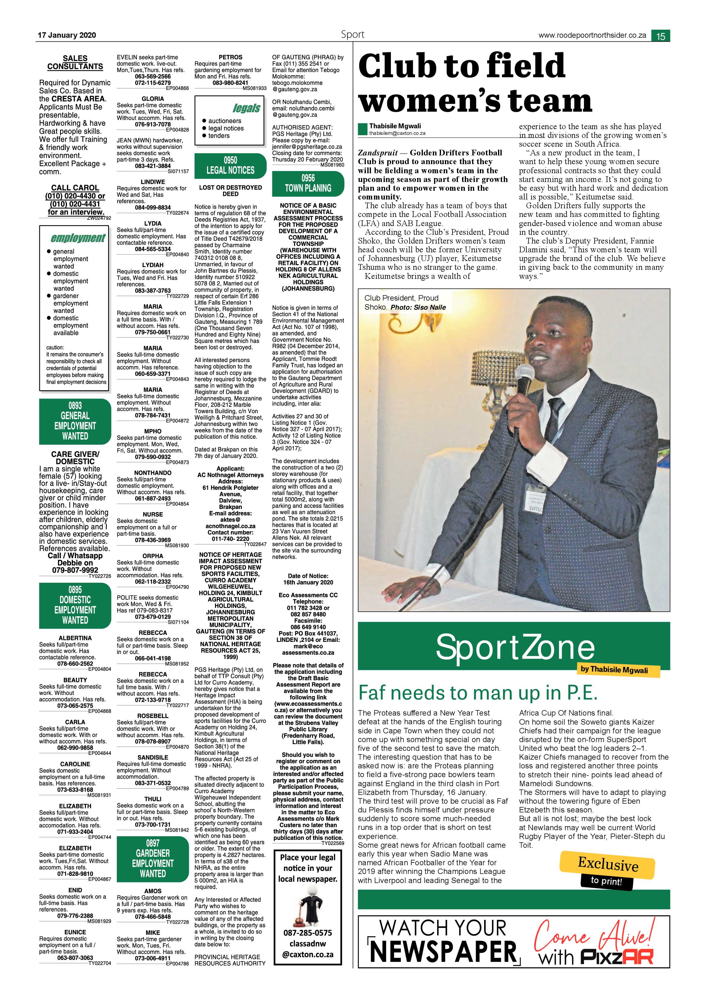 Roodepoort Northsider 17 January 2020 page 15