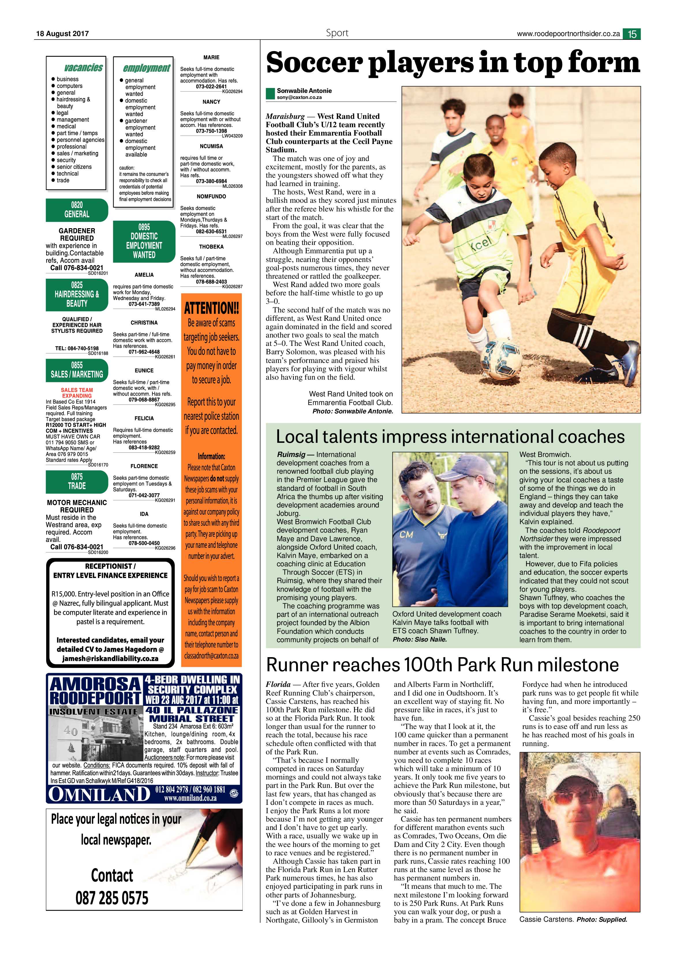 Roodepoort Northsider 18 August 2017 page 15
