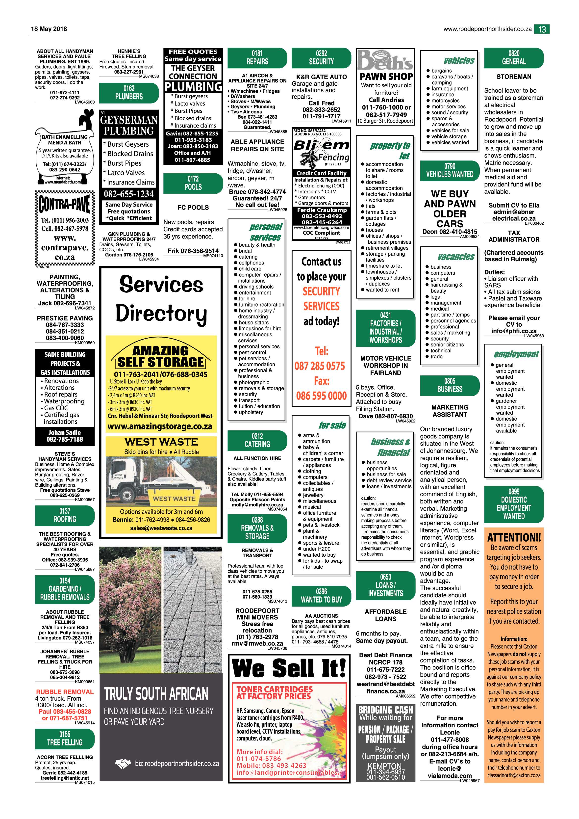 Roodepoort Northsider 18 May 2018 page 13