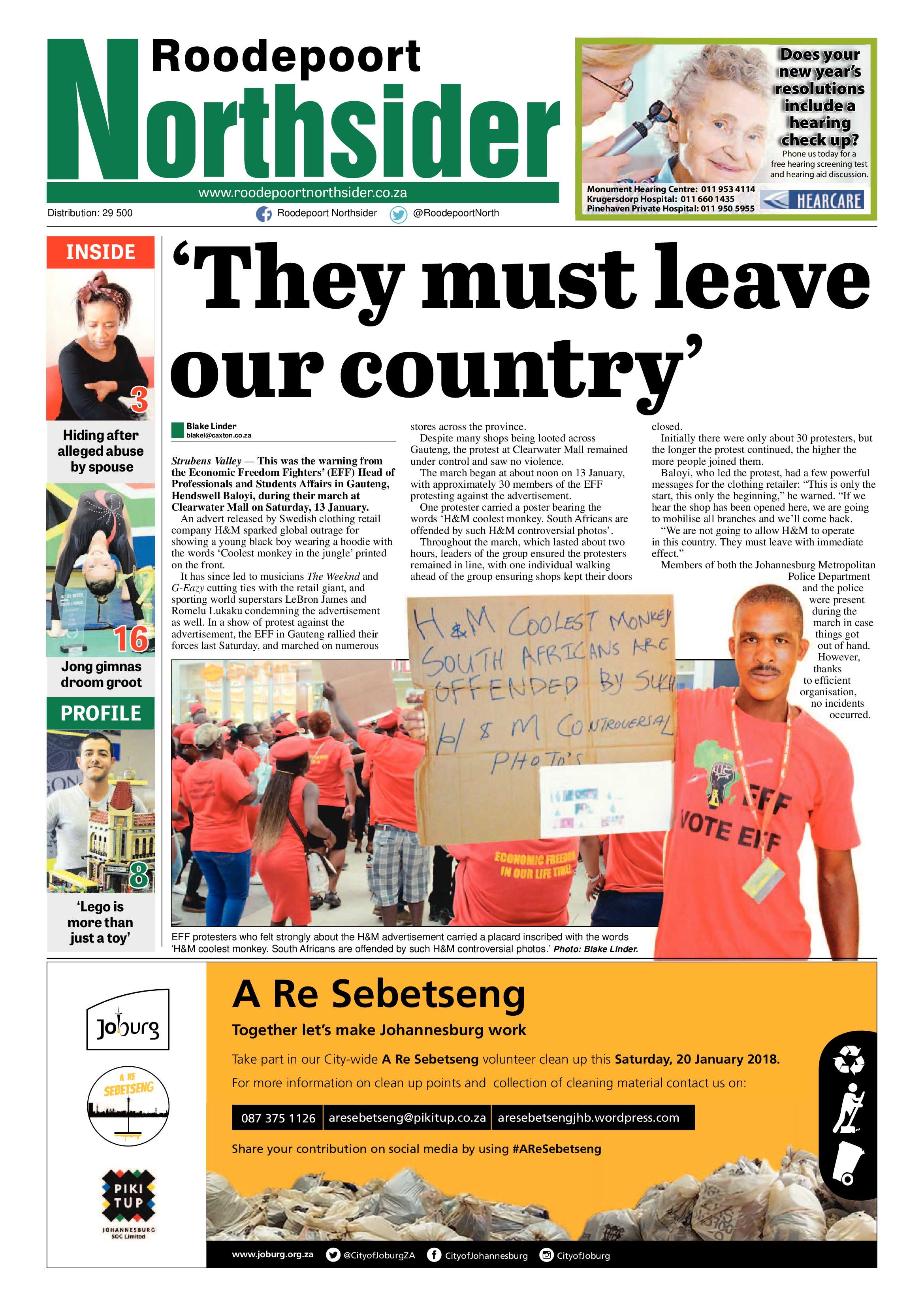 Roodepoort Northsider 19 January 2018 page 1