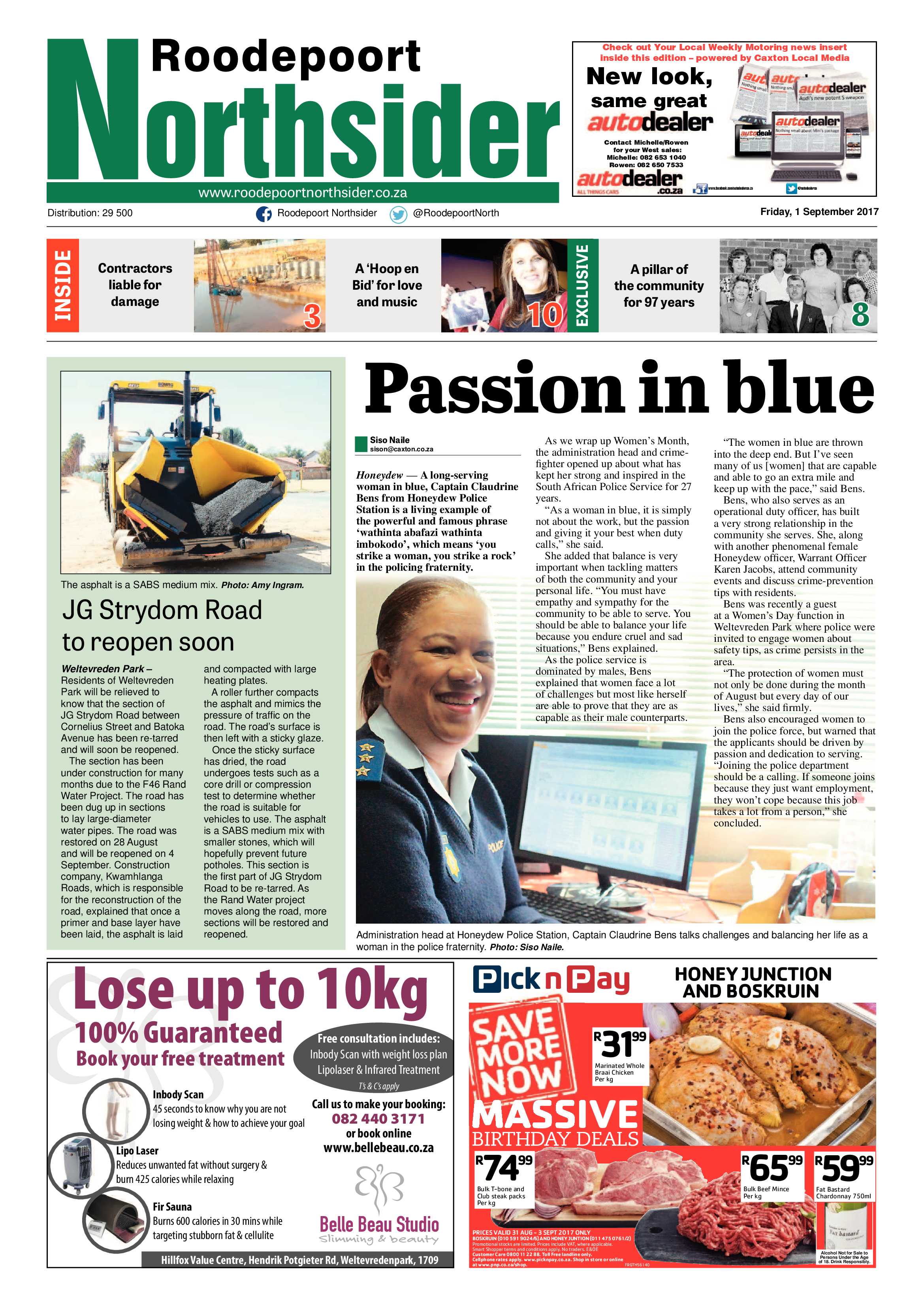 Roodepoort Northsider 1 September 2017 page 1