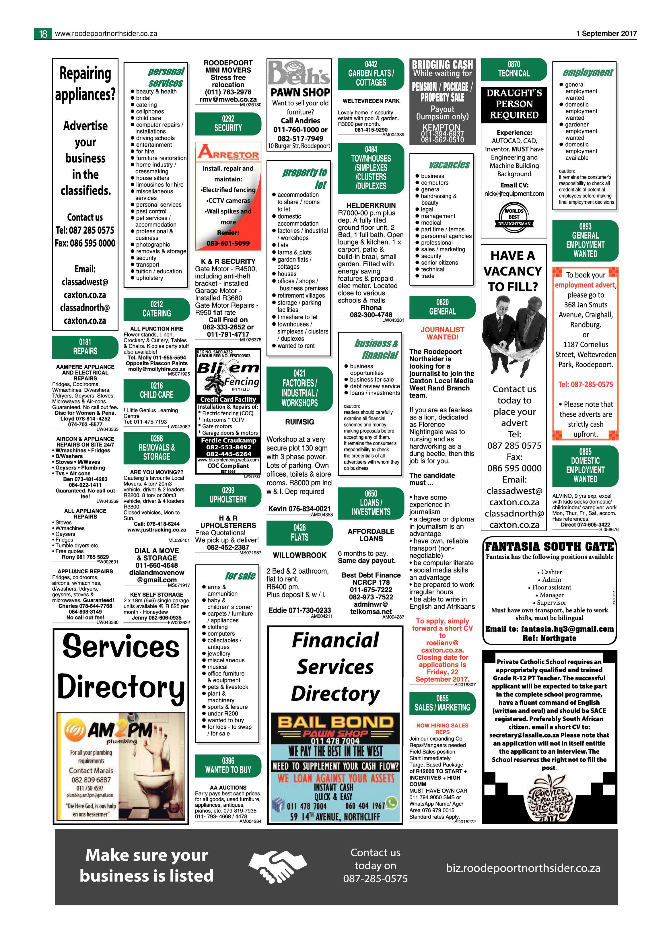 Roodepoort Northsider 1 September 2017 page 18