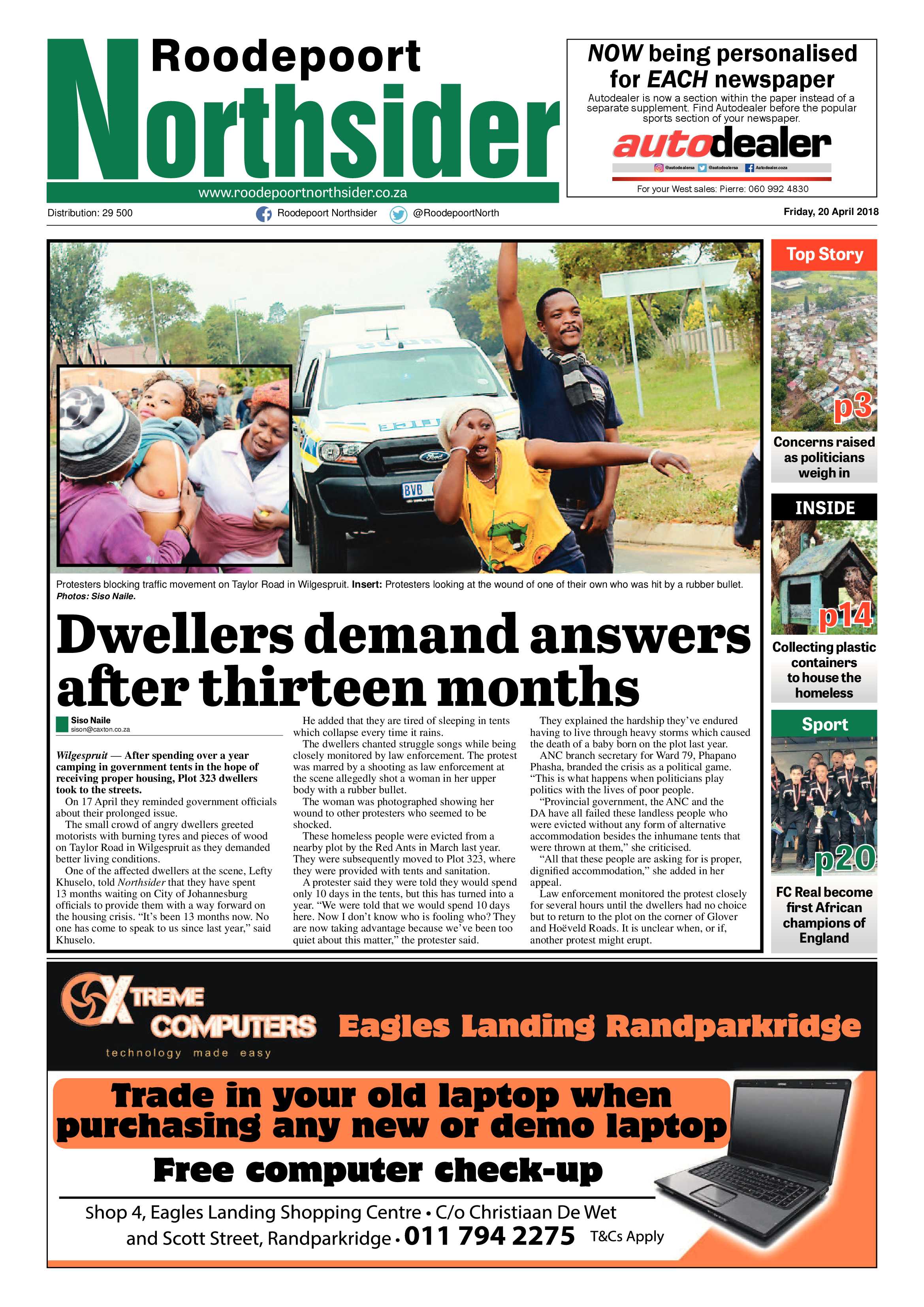 Roodepoort Northsider 20 April 2018 page 1