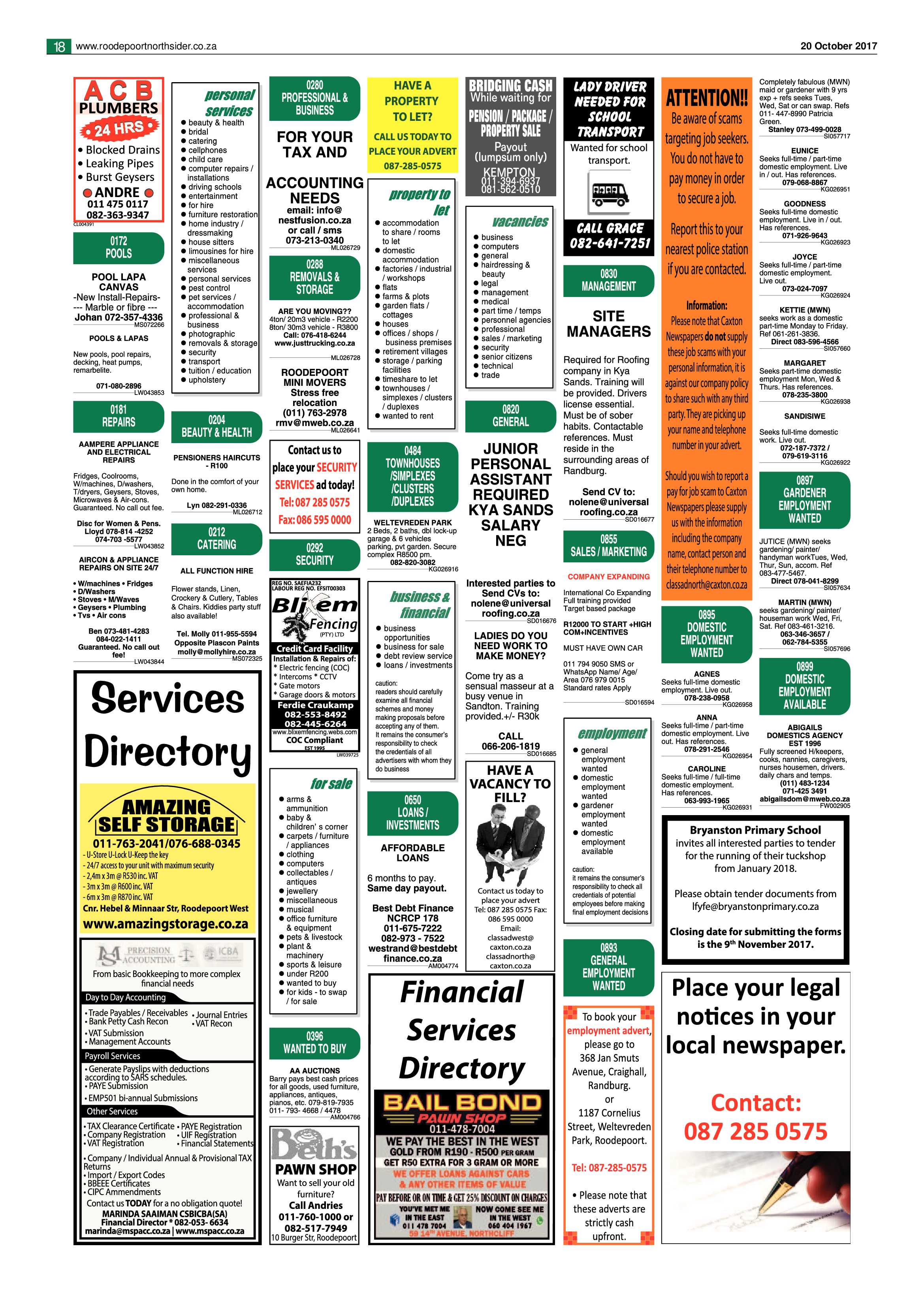 Roodepoort Northsider 20 October 2017 page 18