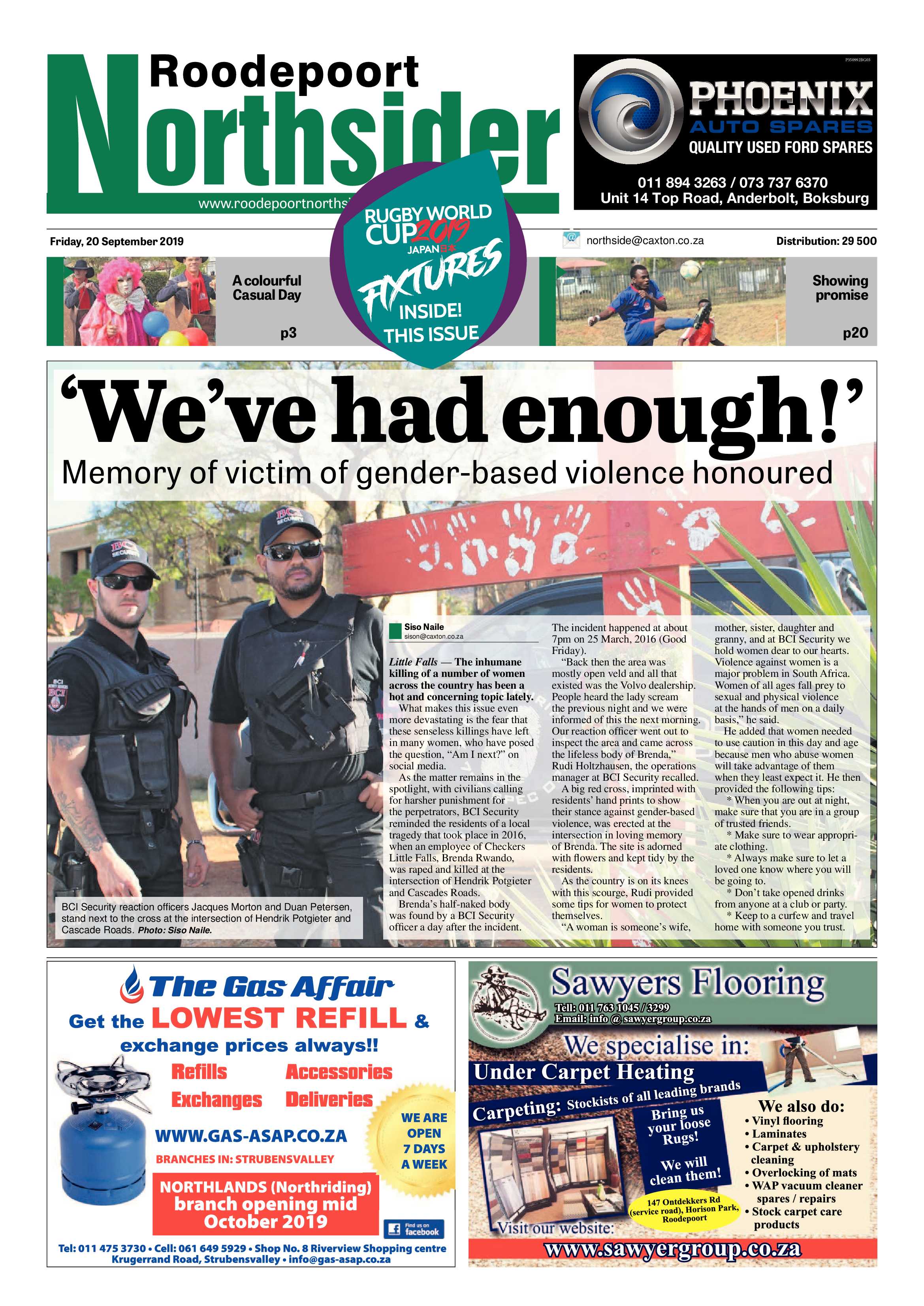 Roodepoort Northsider 20 September 2019 page 1