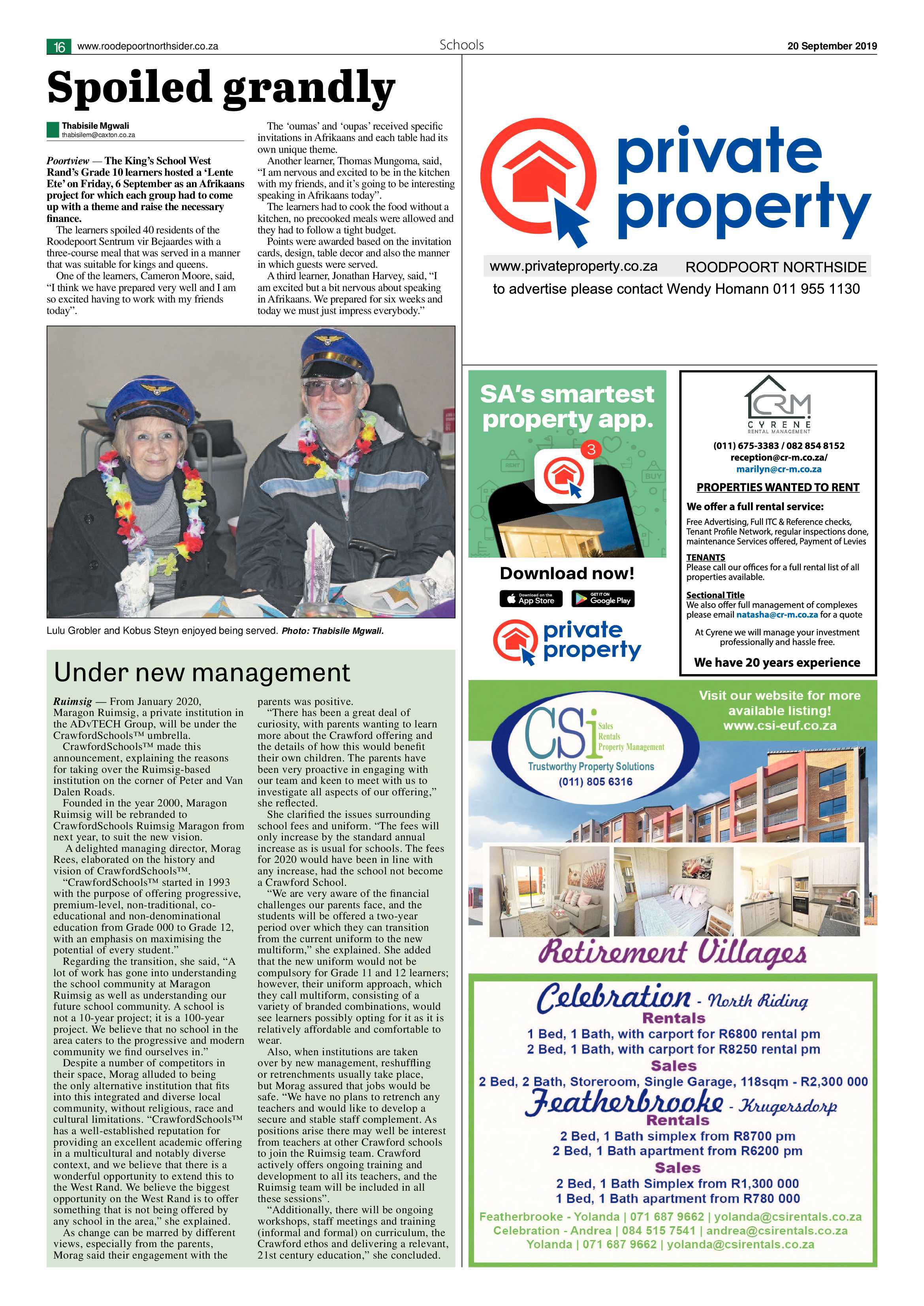 Roodepoort Northsider 20 September 2019 page 16