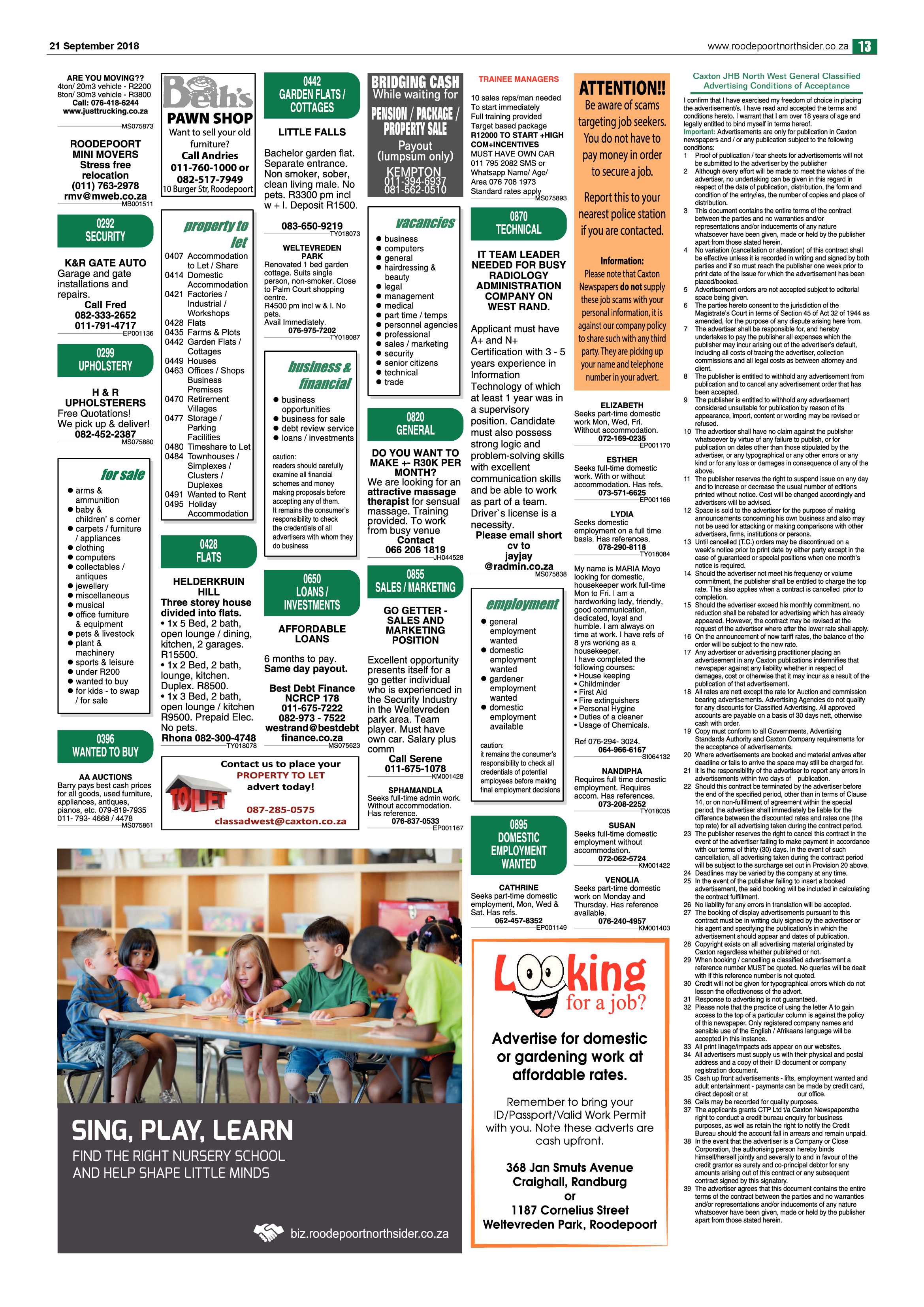 Roodepoort Northsider 21 September 2018 page 13