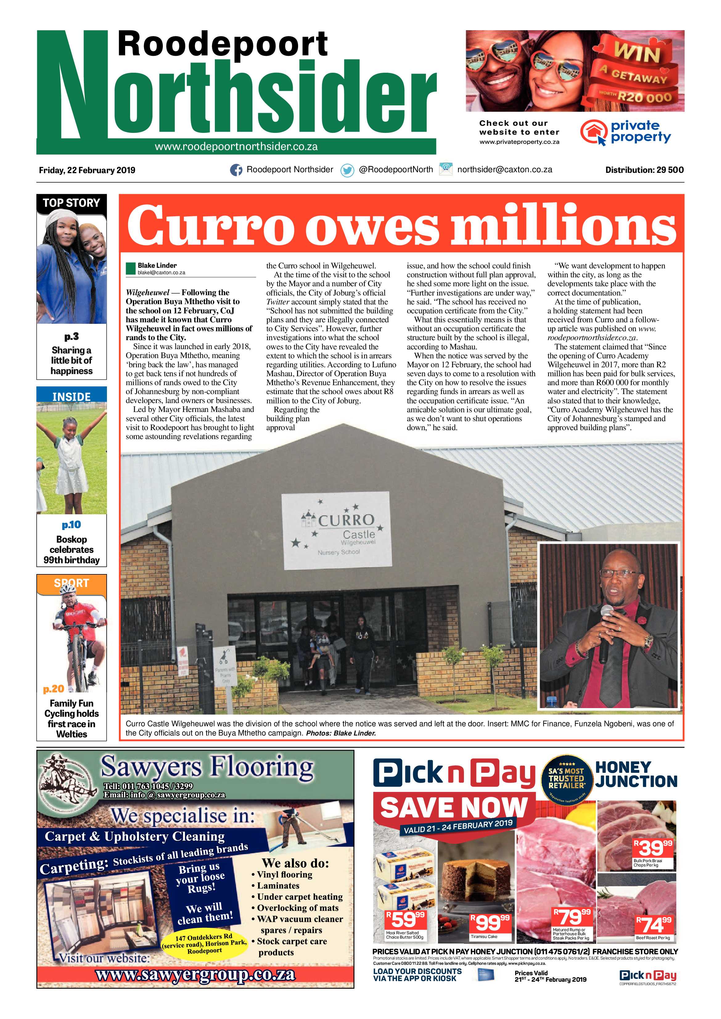 Roodepoort Northsider 22 February 2019 page 1
