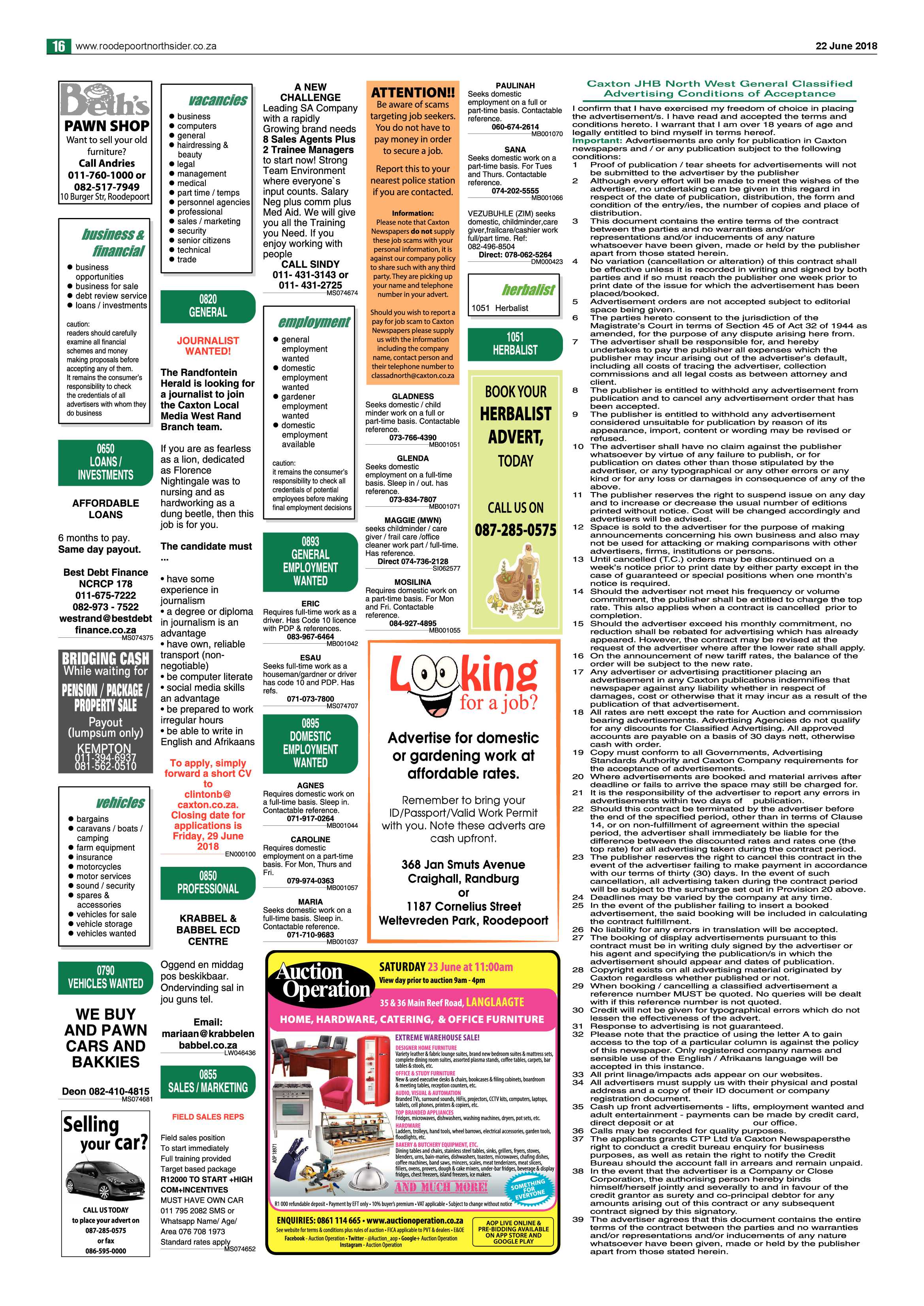 Roodepoort Northsider 22 June 2018 page 16