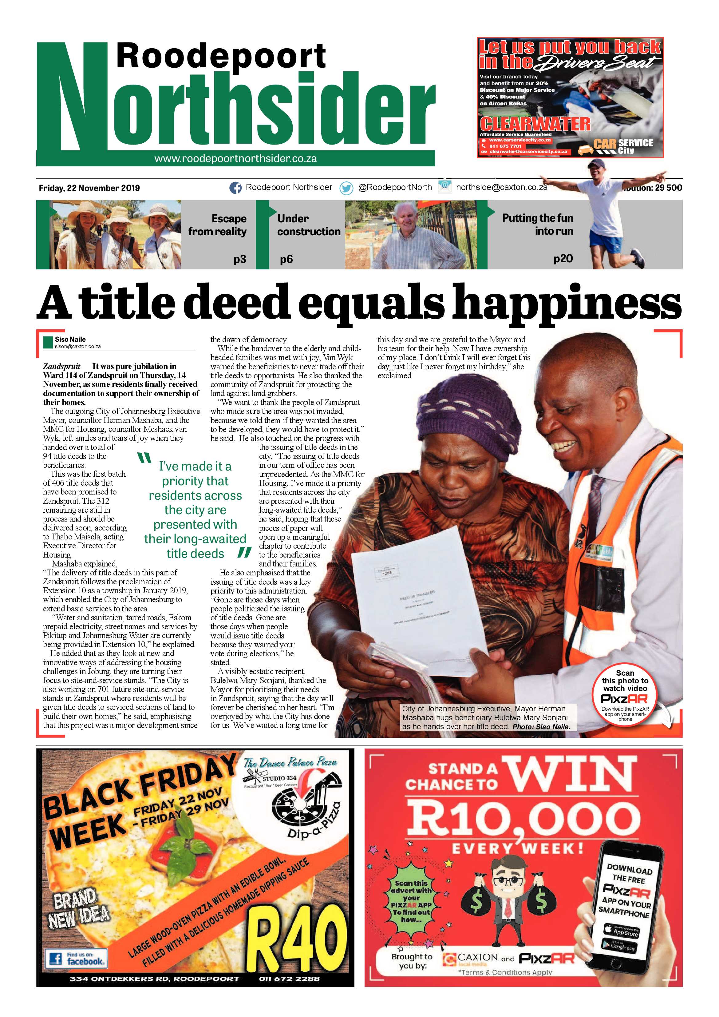 Roodepoort Northsider 22 November 2019 page 1