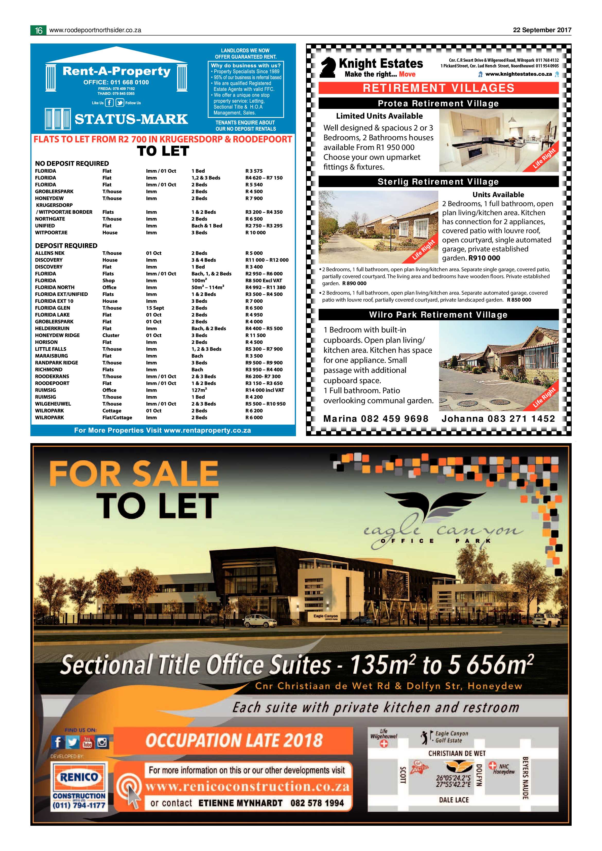 Roodepoort Northsider 22 September 2017 page 16