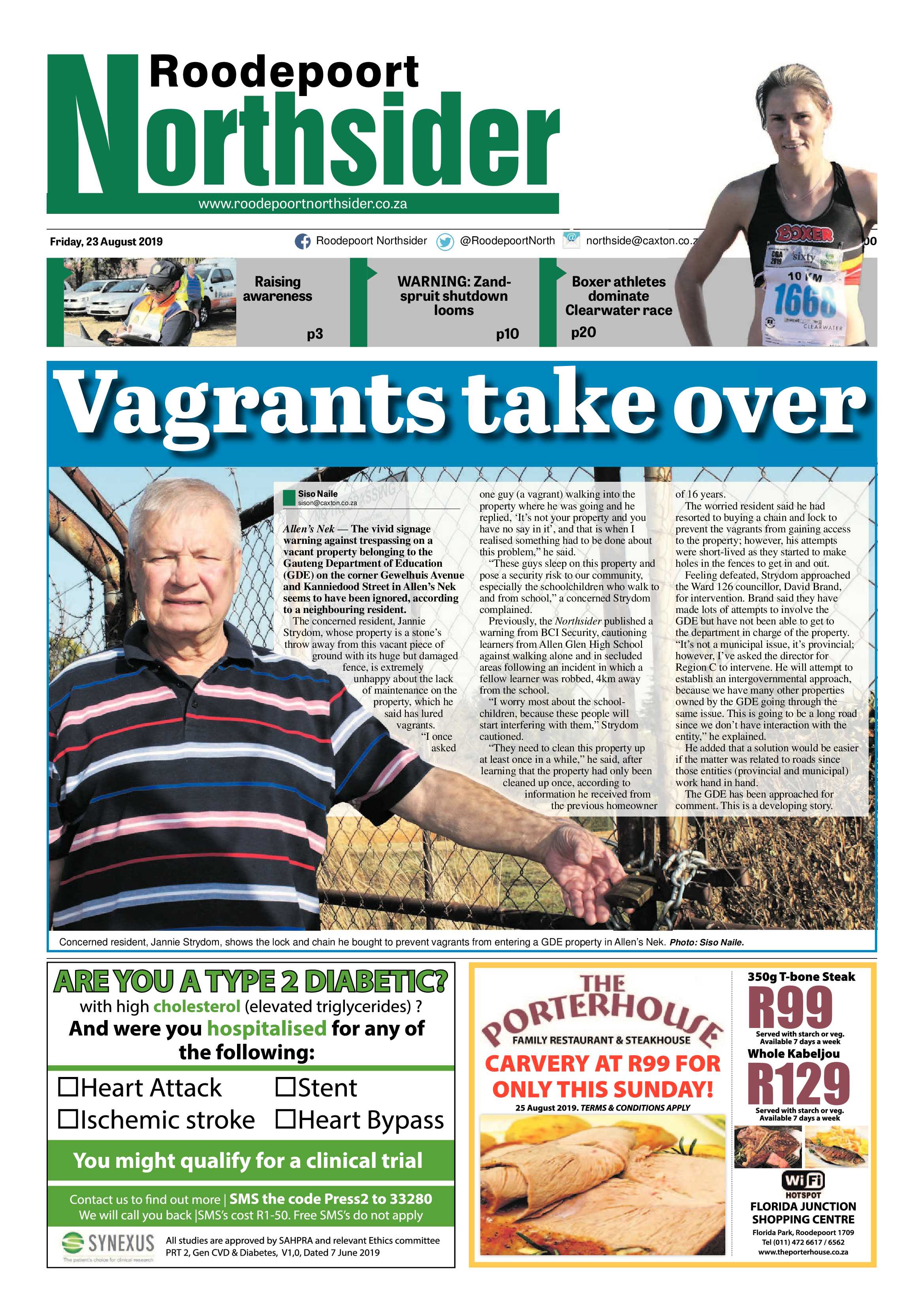 Roodepoort Northsider 23 August 2019 page 1