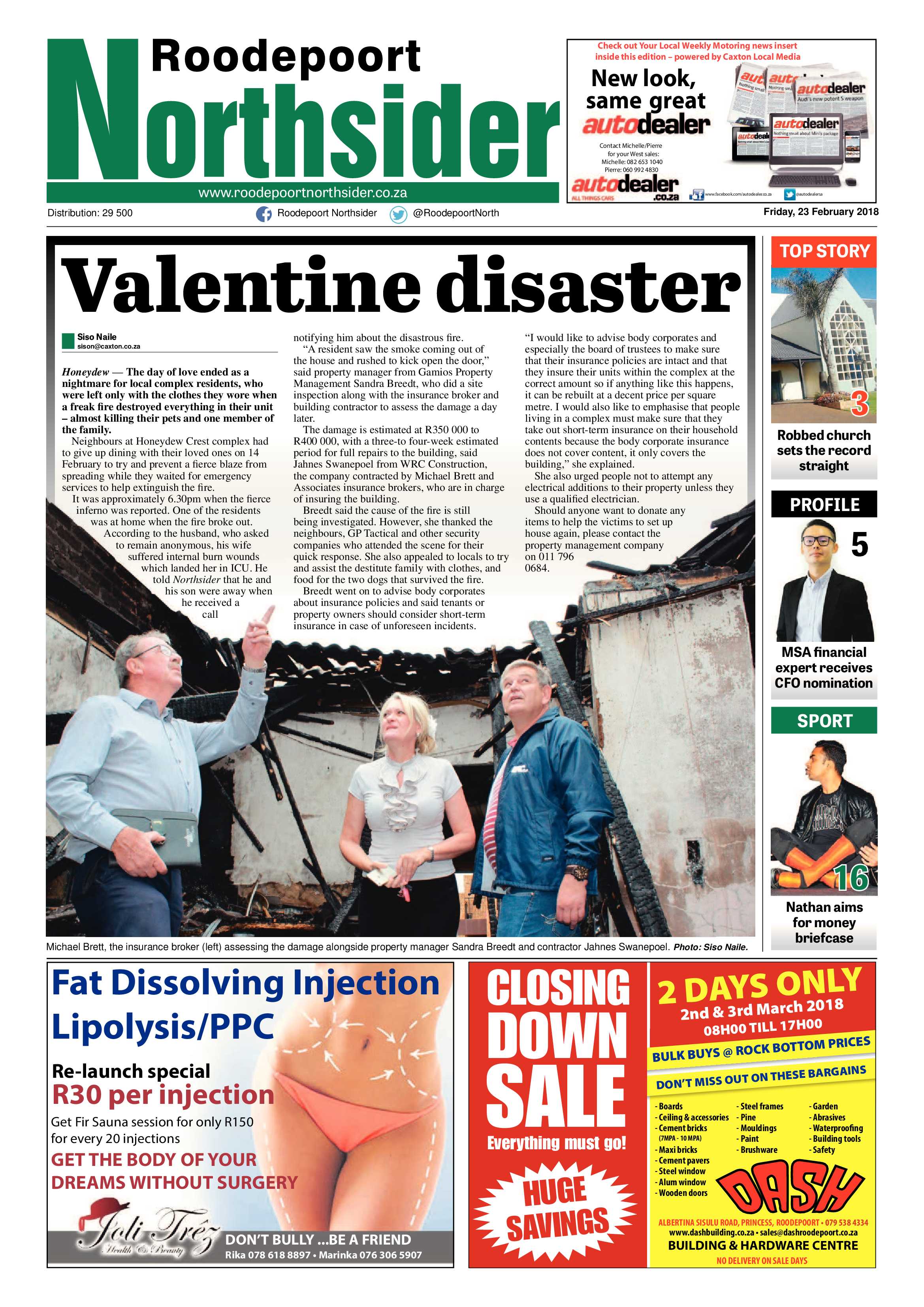 Roodepoort Northsider 23 February 2018 page 1