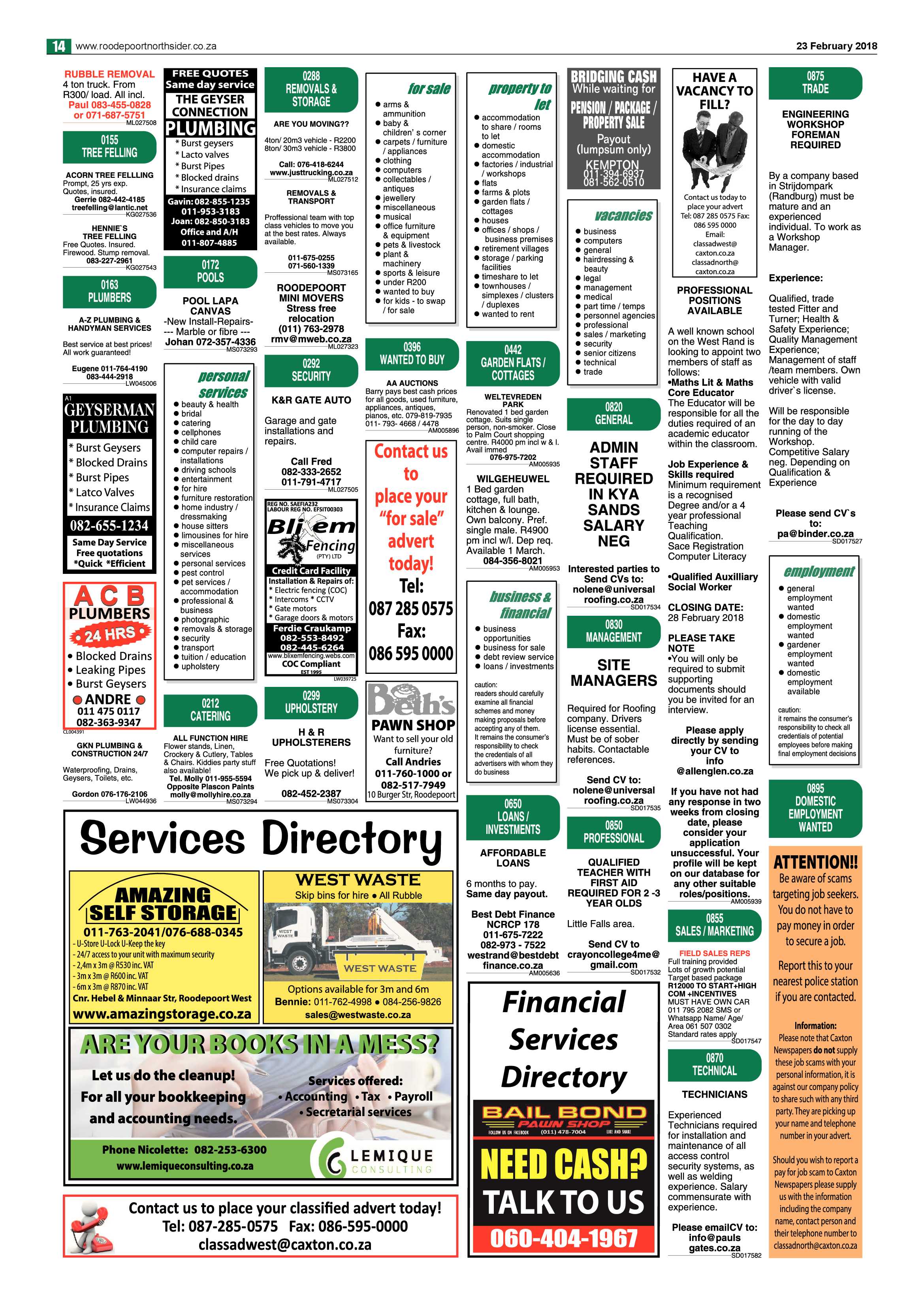 Roodepoort Northsider 23 February 2018 page 14