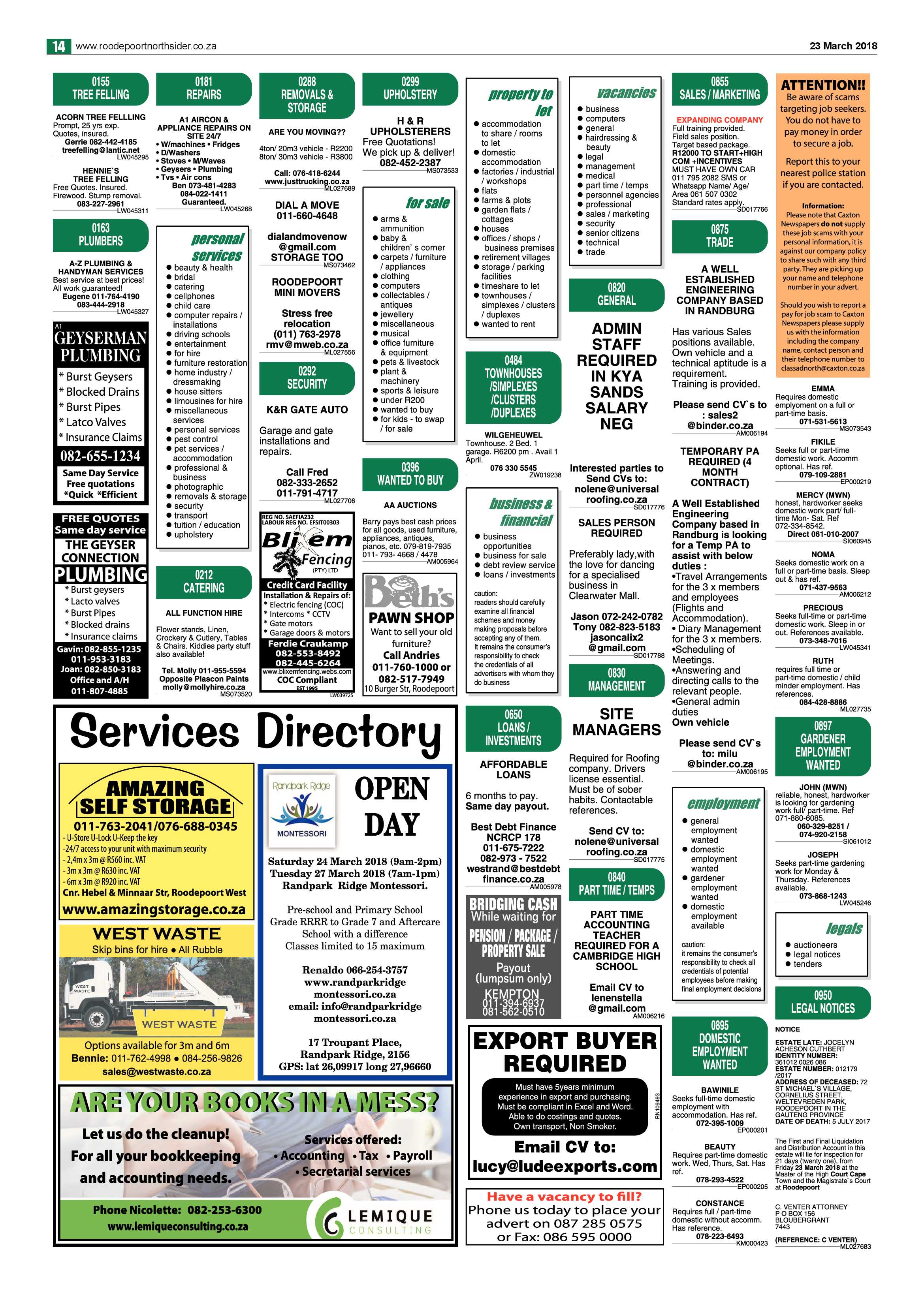 Roodepoort Northsider 23 March 2018 page 14