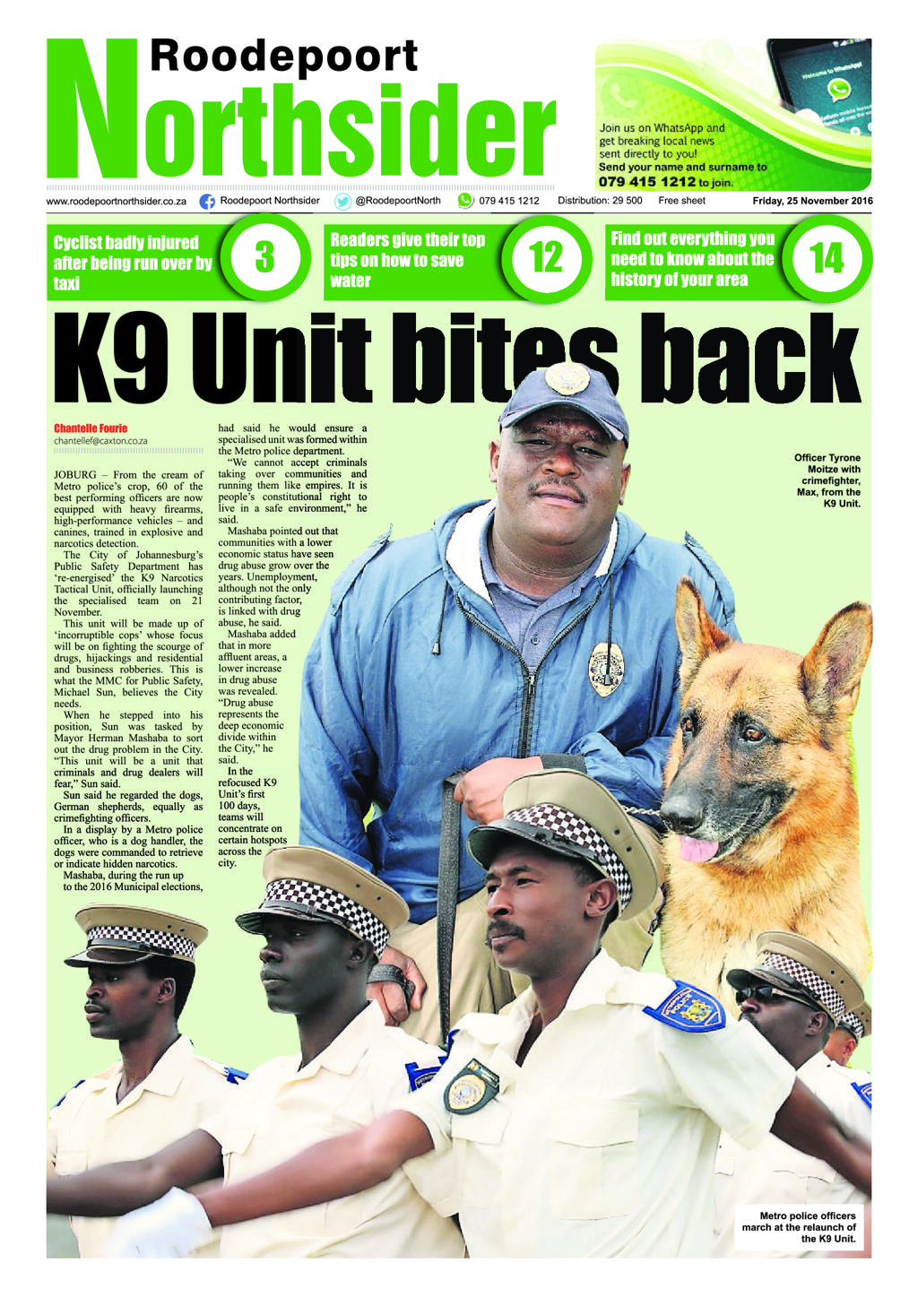 Roodepoort Northsider 24 November 2016 page 1