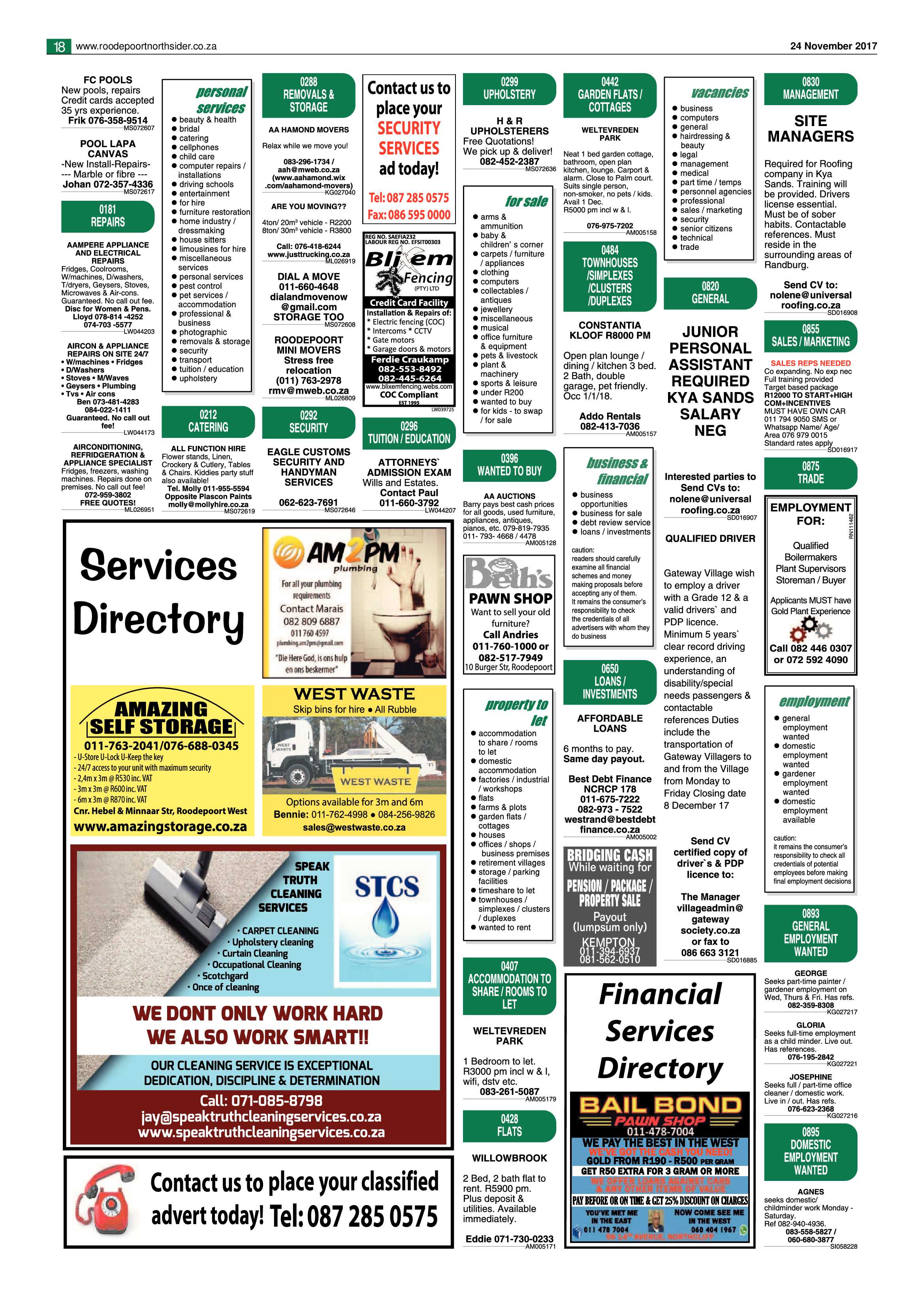 Roodepoort Northsider 24 November 2017 page 18