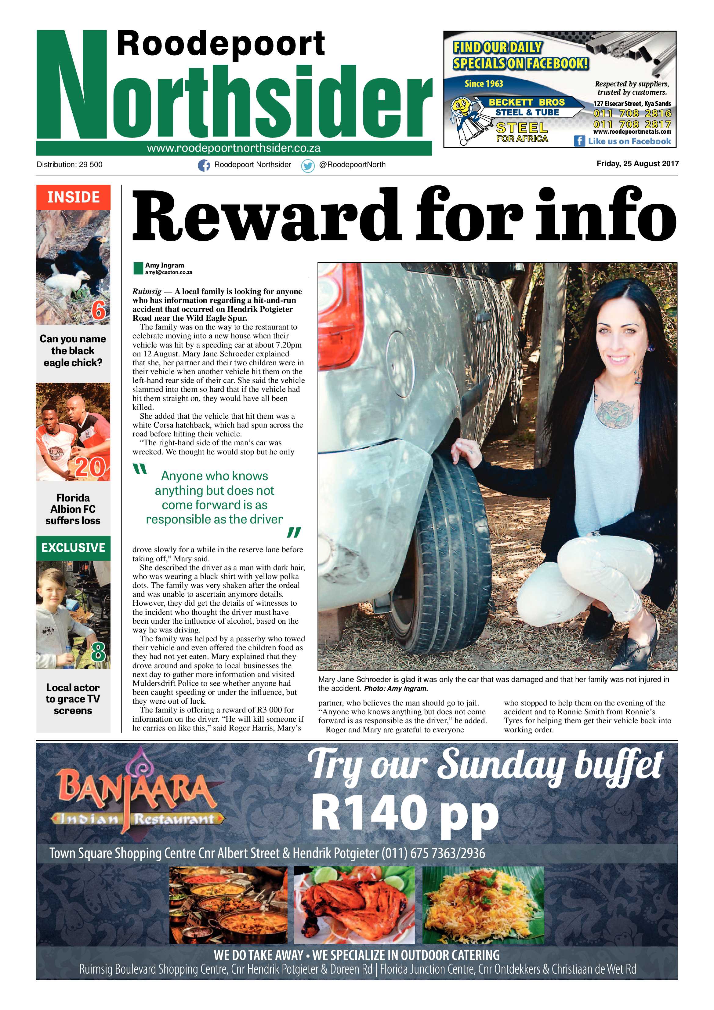 Roodepoort Northsider 25 August 2017 page 1