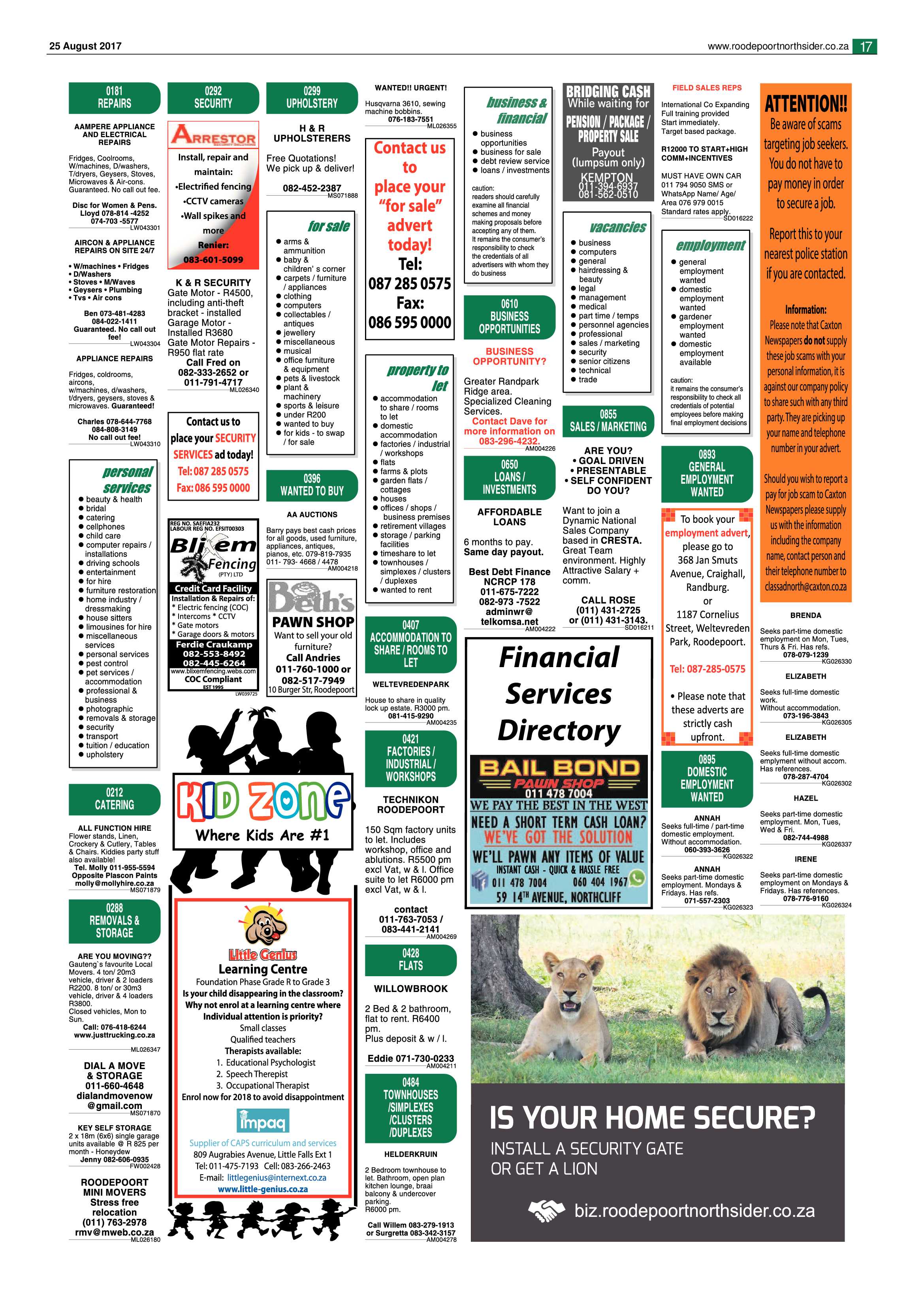 Roodepoort Northsider 25 August 2017 page 17