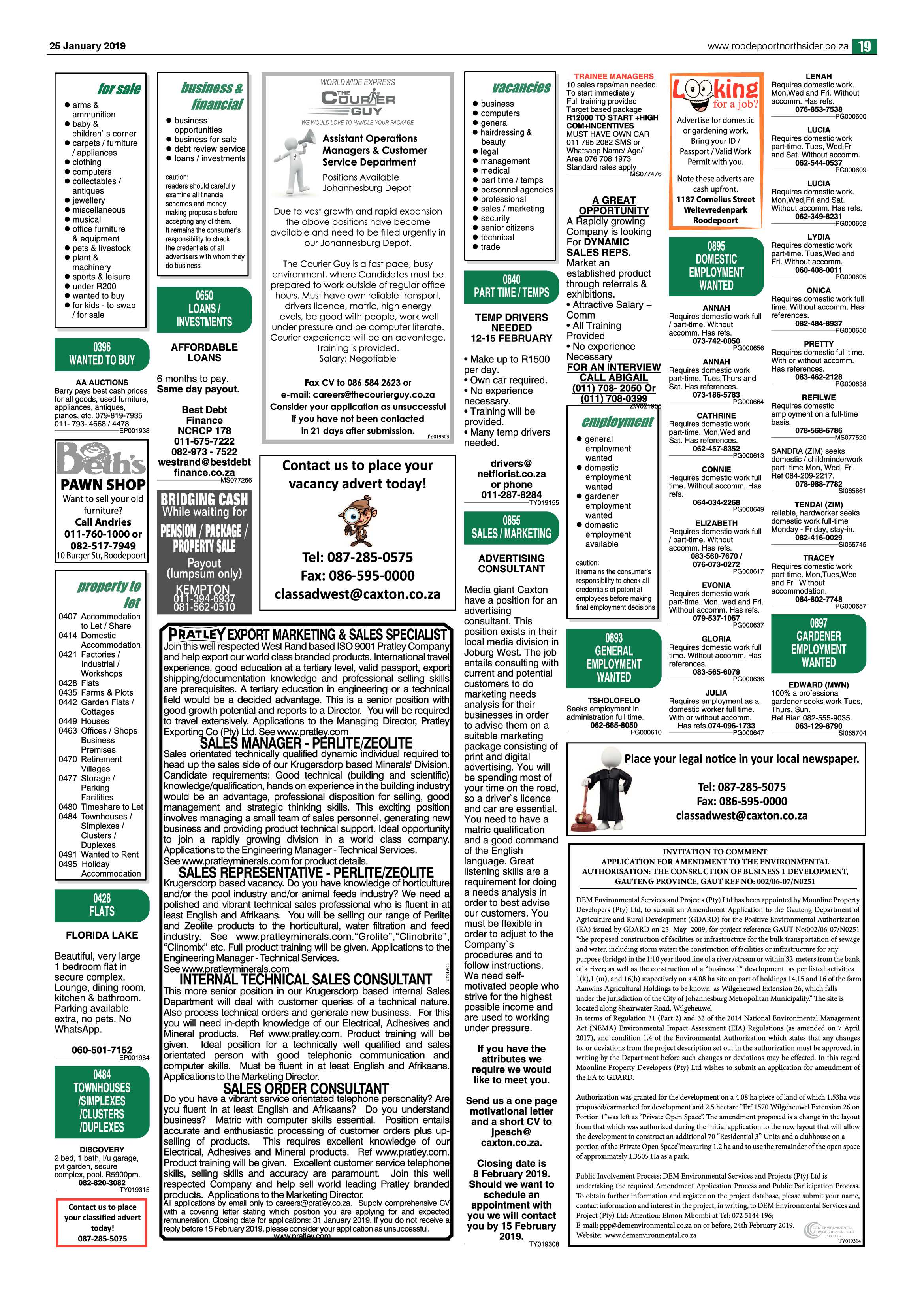 Roodepoort Northsider 25 January 2019 page 19