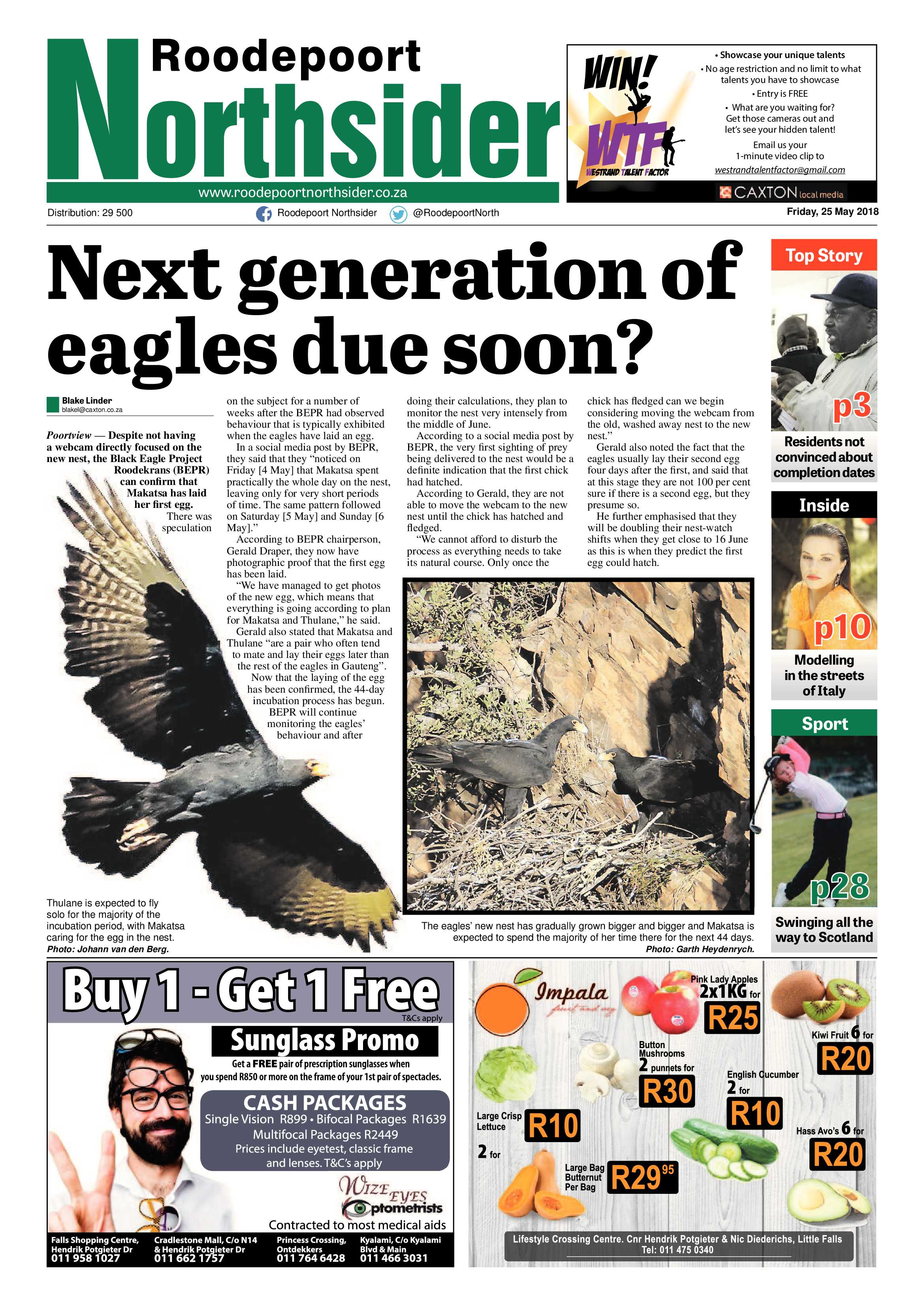 Roodepoort Northsider 25 May 2018 page 1