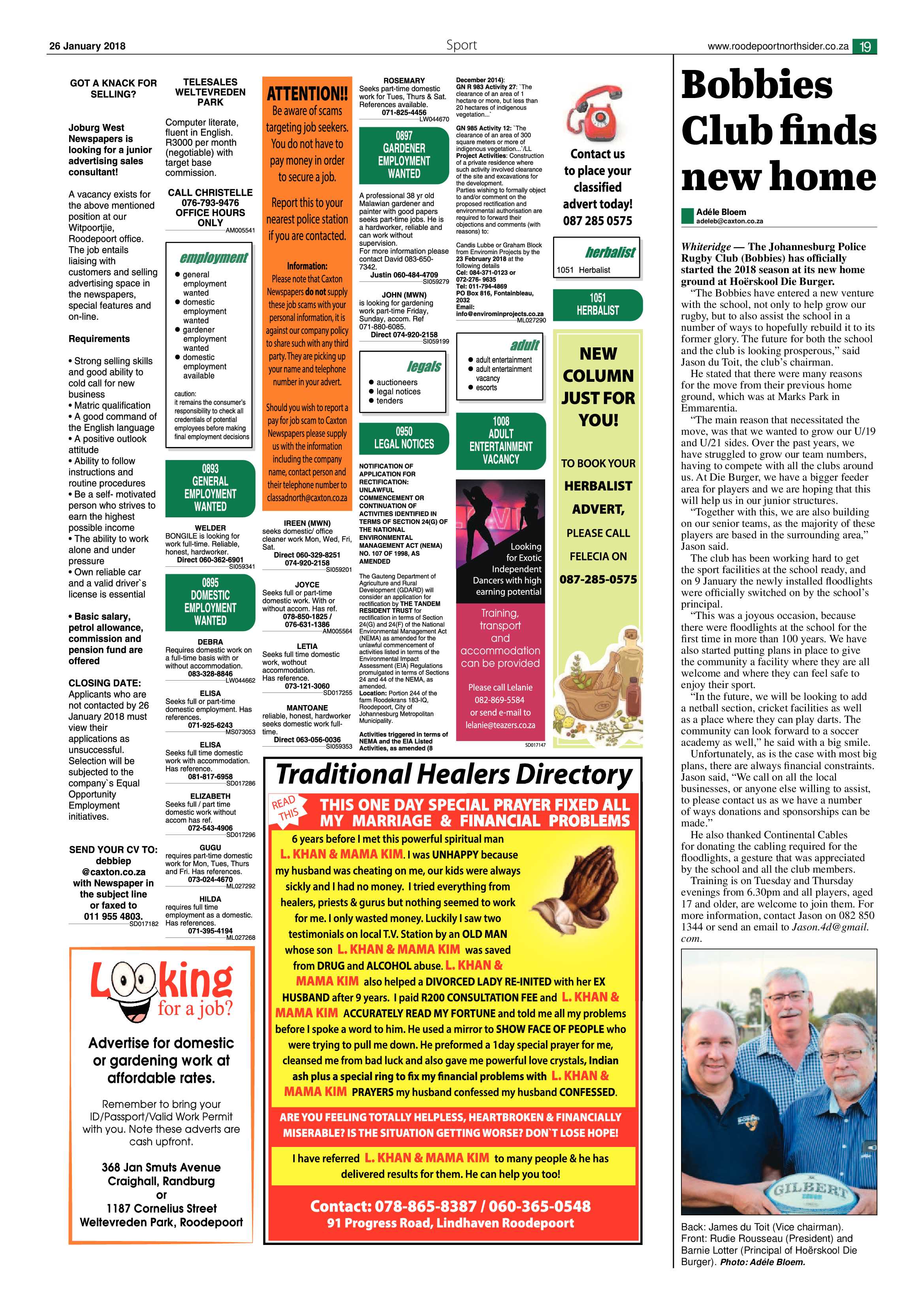 Roodepoort Northsider 26 January 2018 page 19