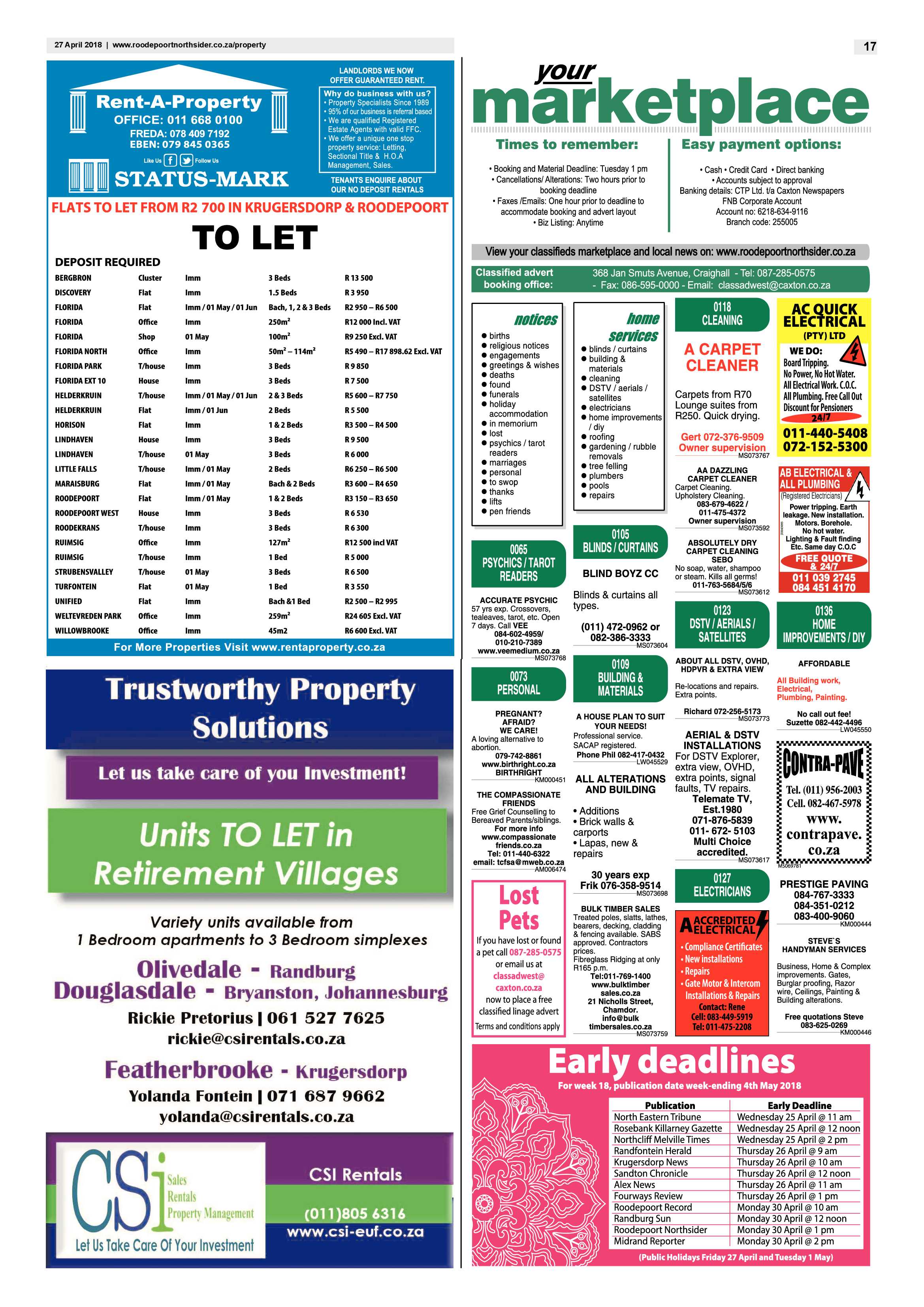 Roodepoort Northsider 27 April 2018 page 17