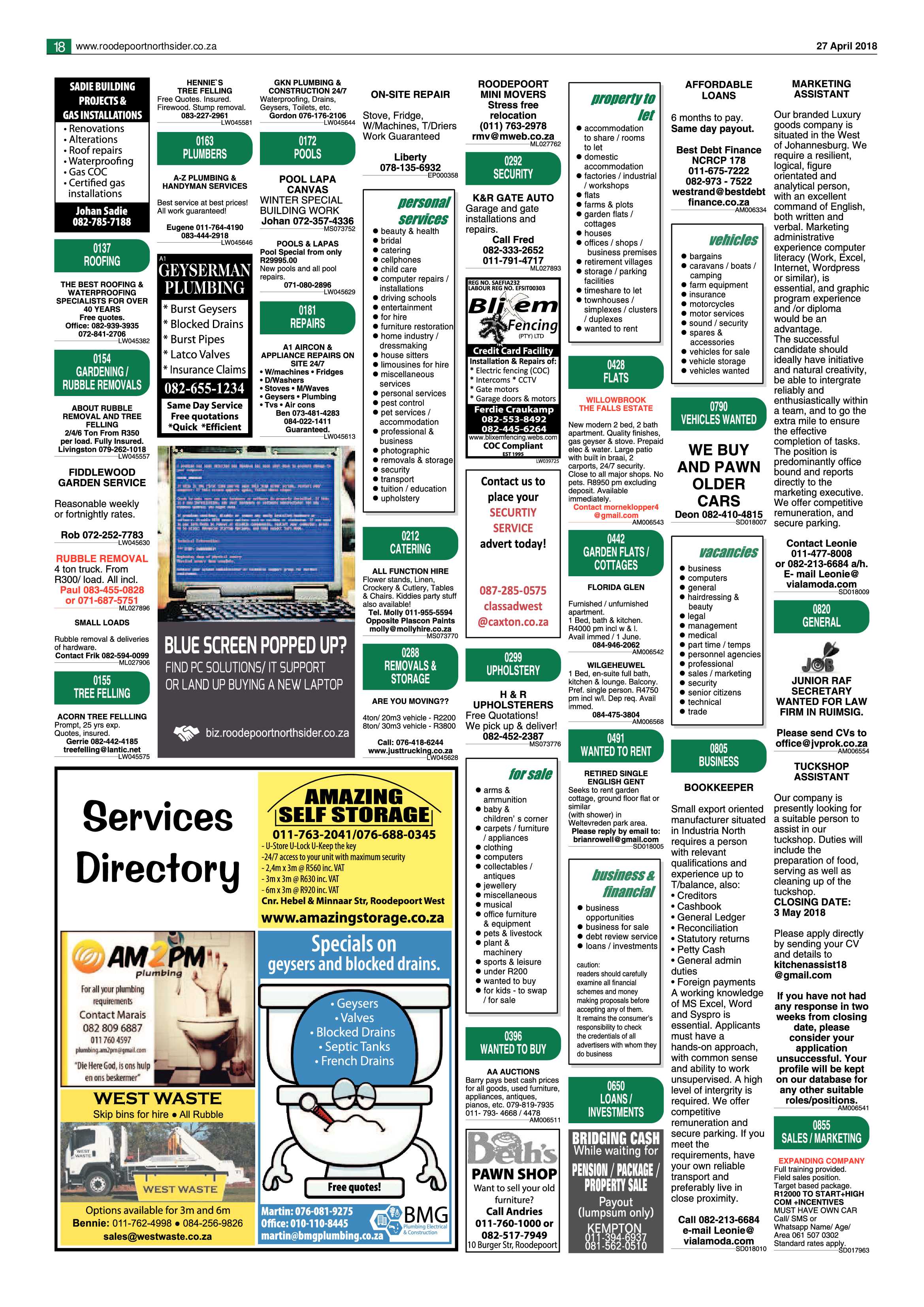 Roodepoort Northsider 27 April 2018 page 18