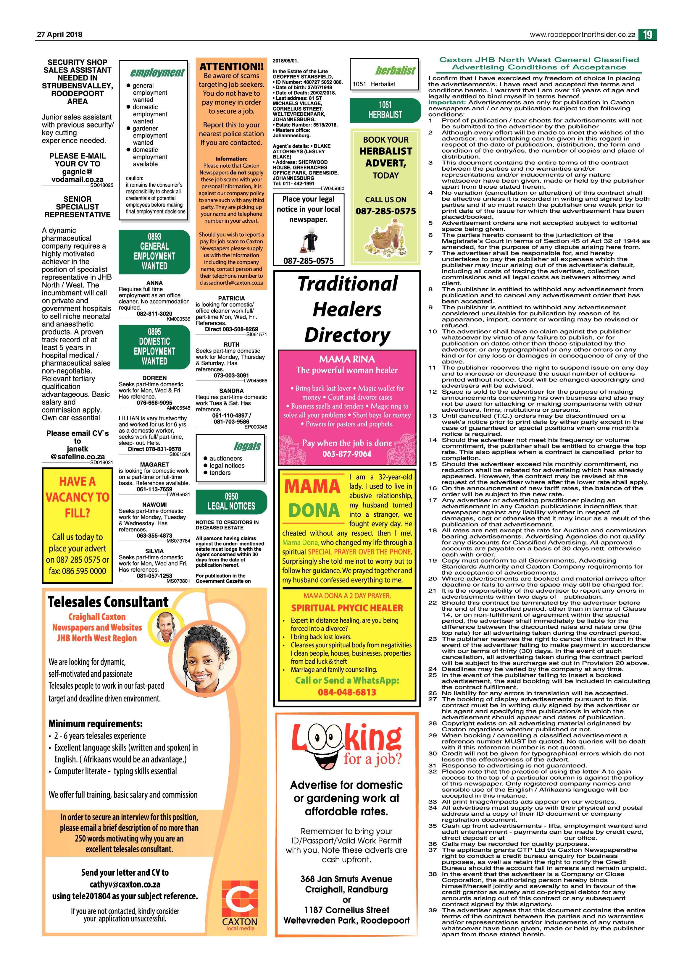 Roodepoort Northsider 27 April 2018 page 19