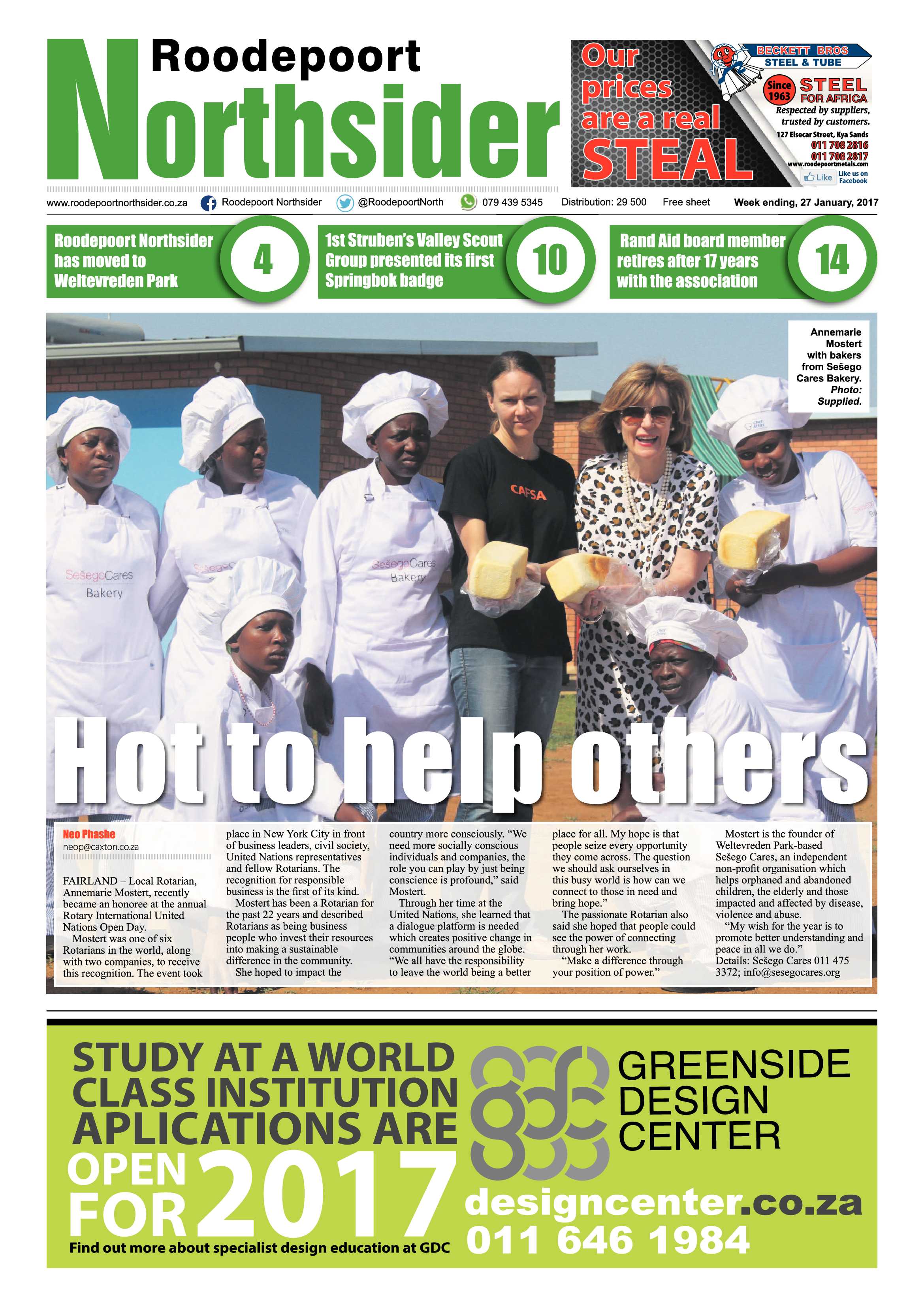 Roodepoort Northsider 27 January 2017 page 1